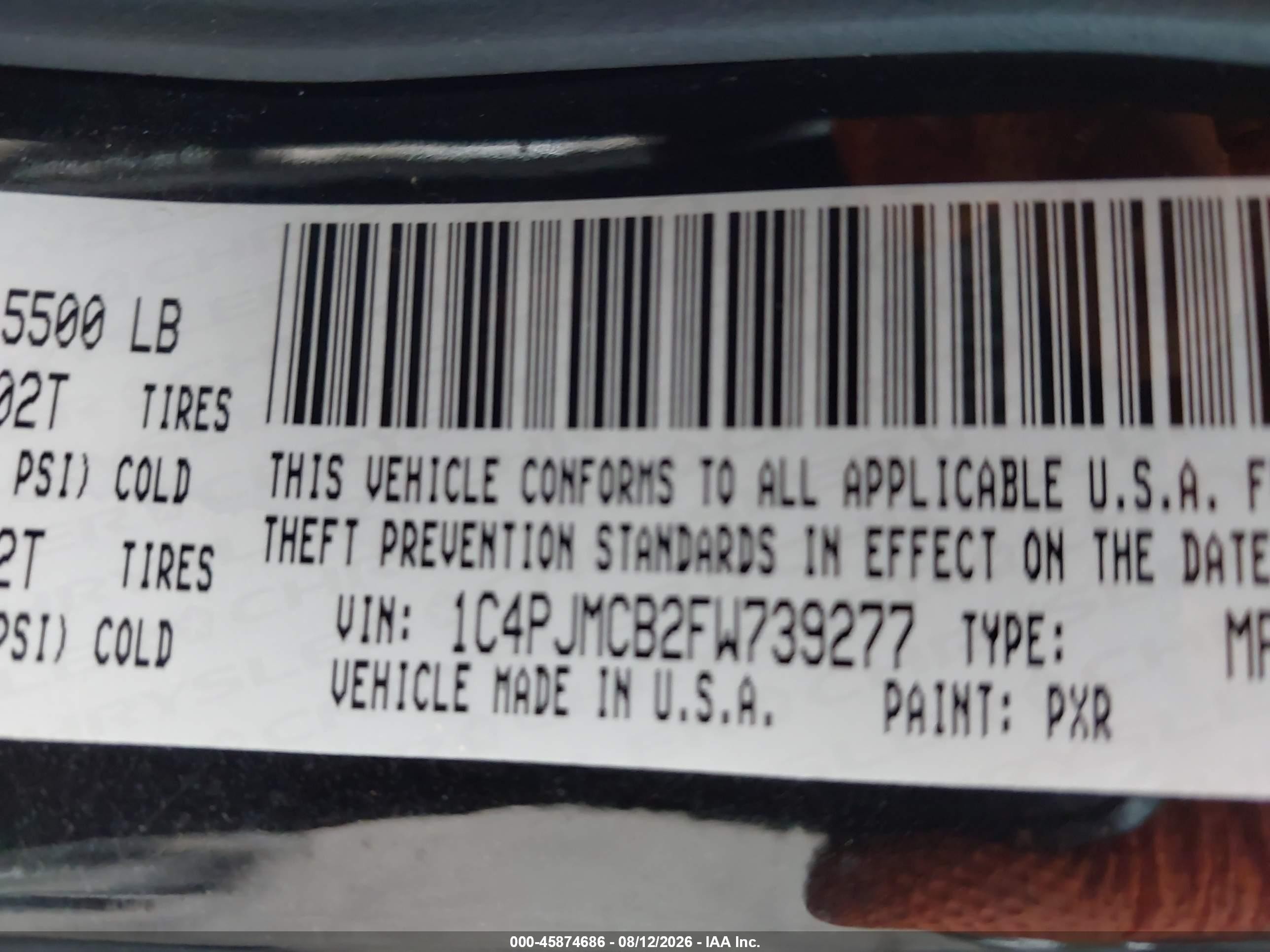 2015 Jeep Cherokee Latitude Black vin: 1C4PJMCB2FW739277