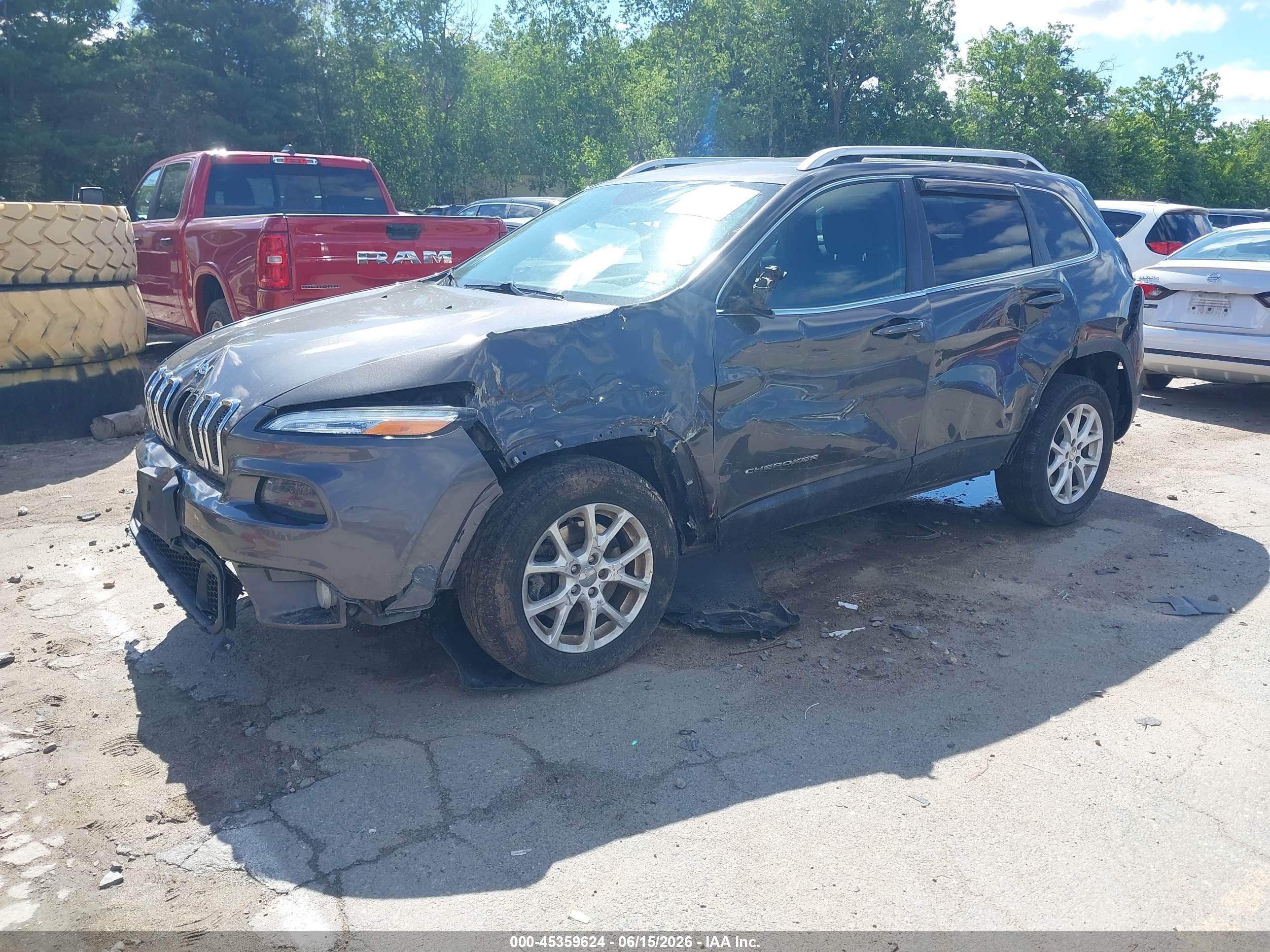 2014 Jeep Cherokee Latitude Серый vin: 1C4PJMCB3EW147076