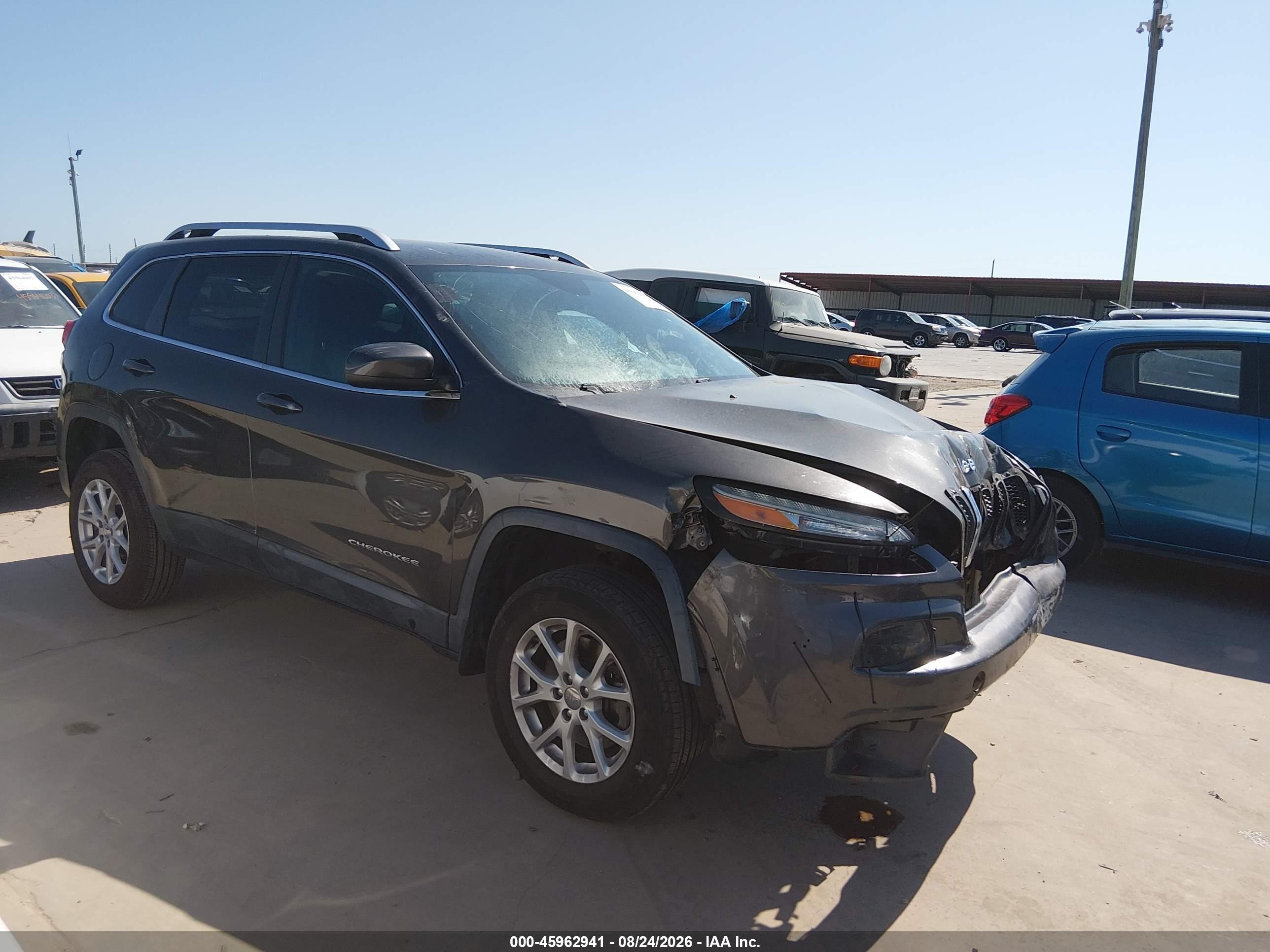 2014 Jeep Cherokee Latitude Gray vin: 1C4PJMCB3EW190882