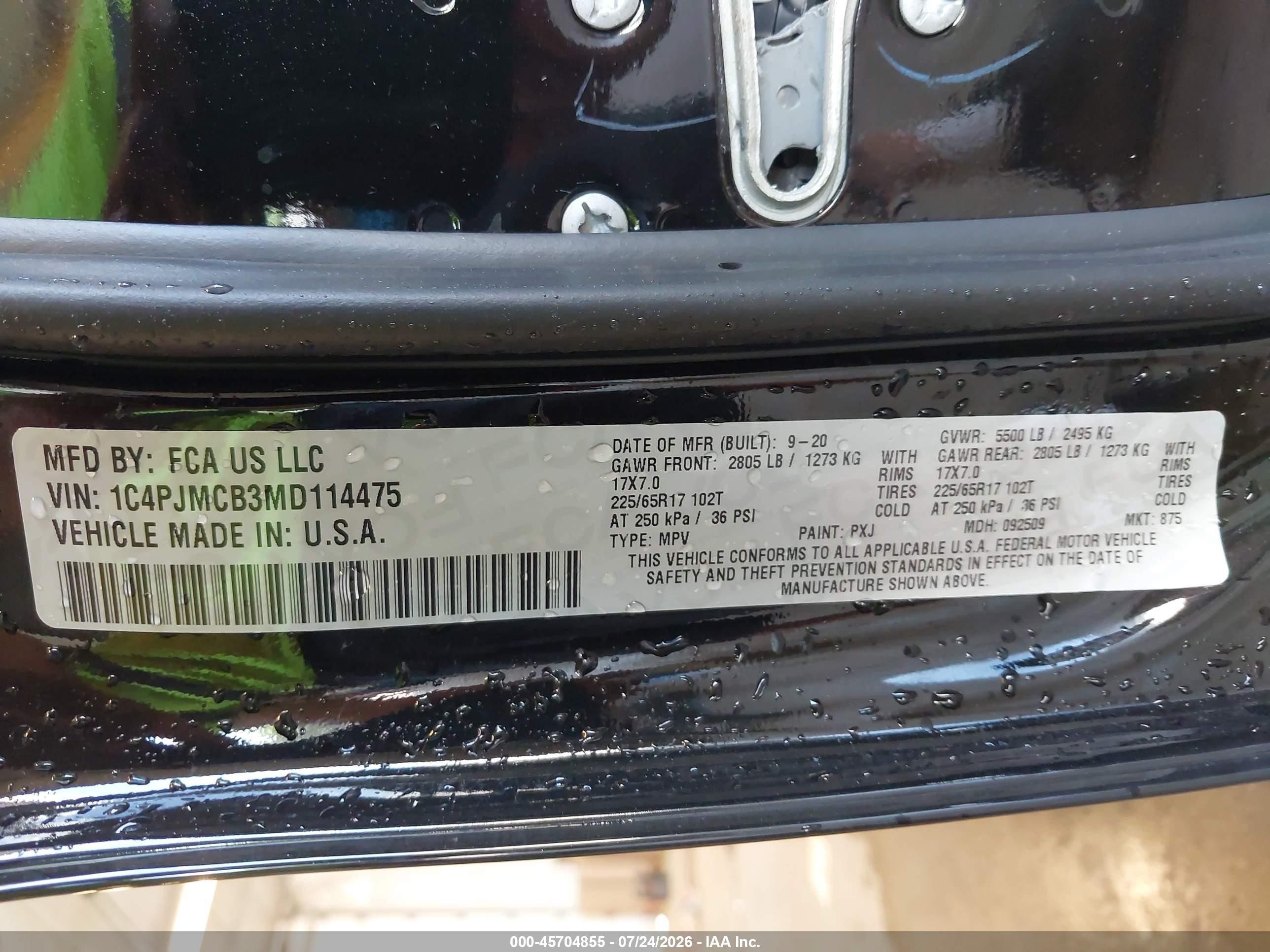 2021 Jeep Cherokee Latitude 4x4 Black vin: 1C4PJMCB3MD114475