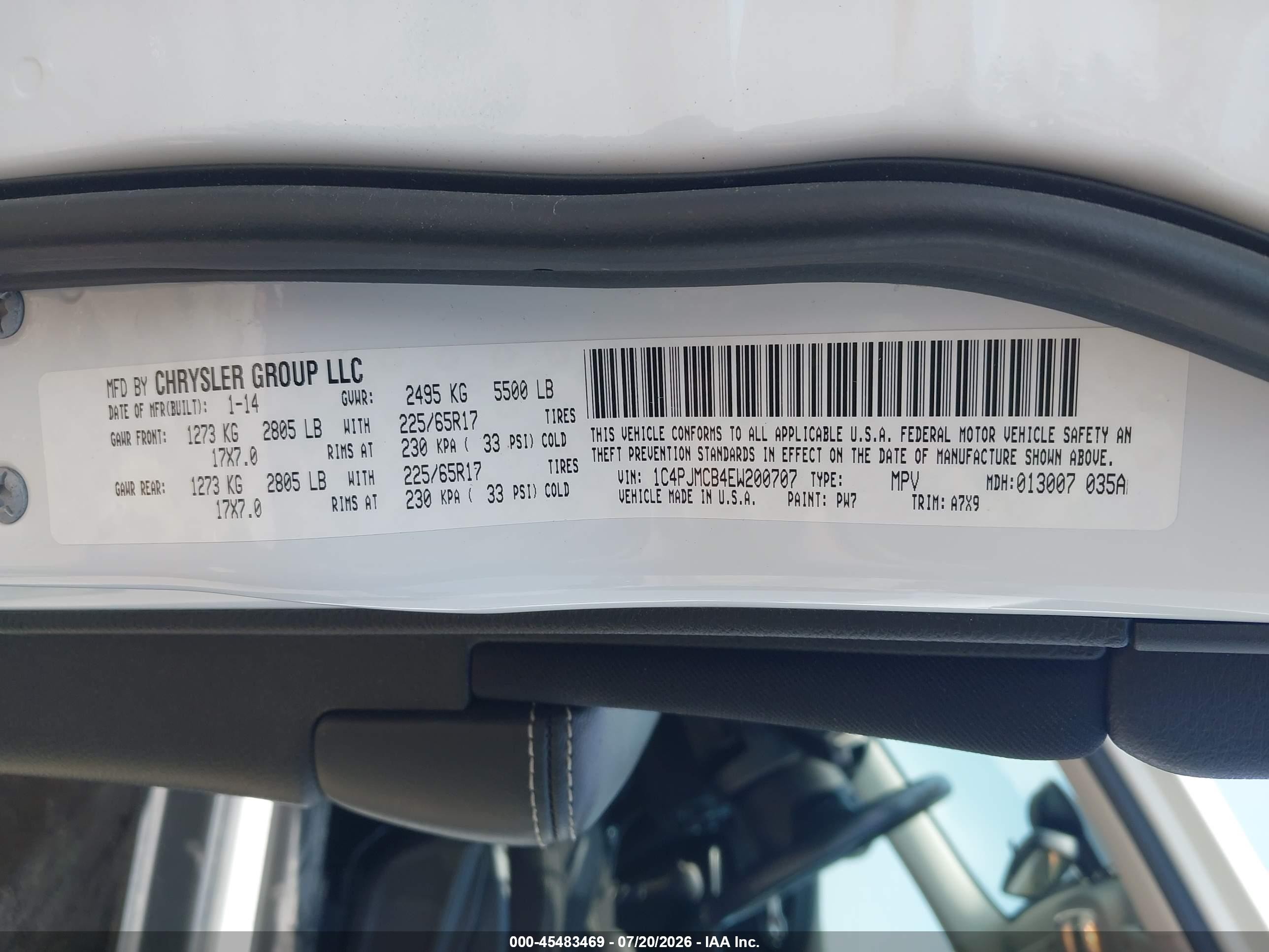 2014 Jeep Cherokee Latitude White vin: 1C4PJMCB4EW200707