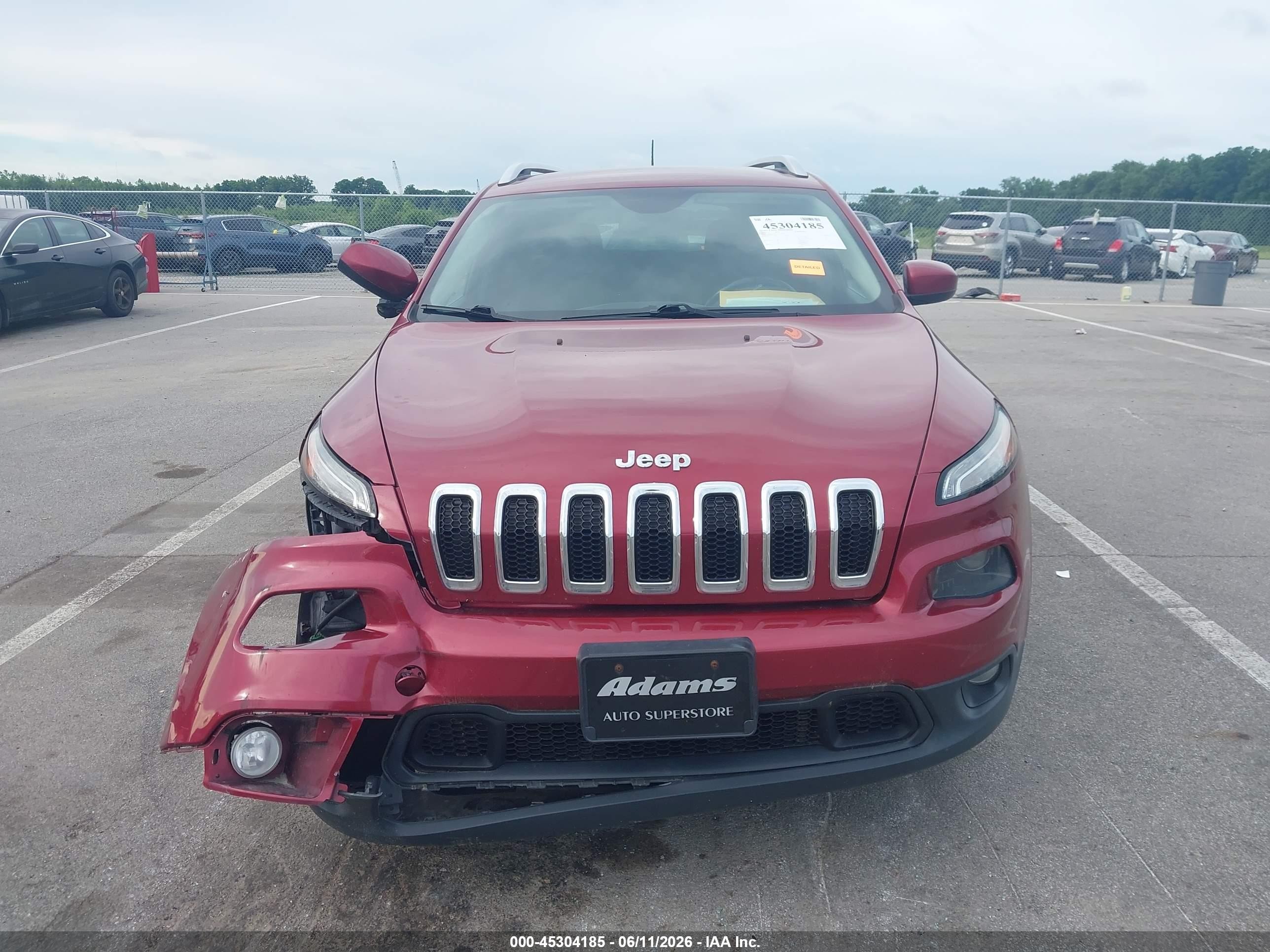 2015 Jeep Cherokee Latitude Red vin: 1C4PJMCB4FW569231