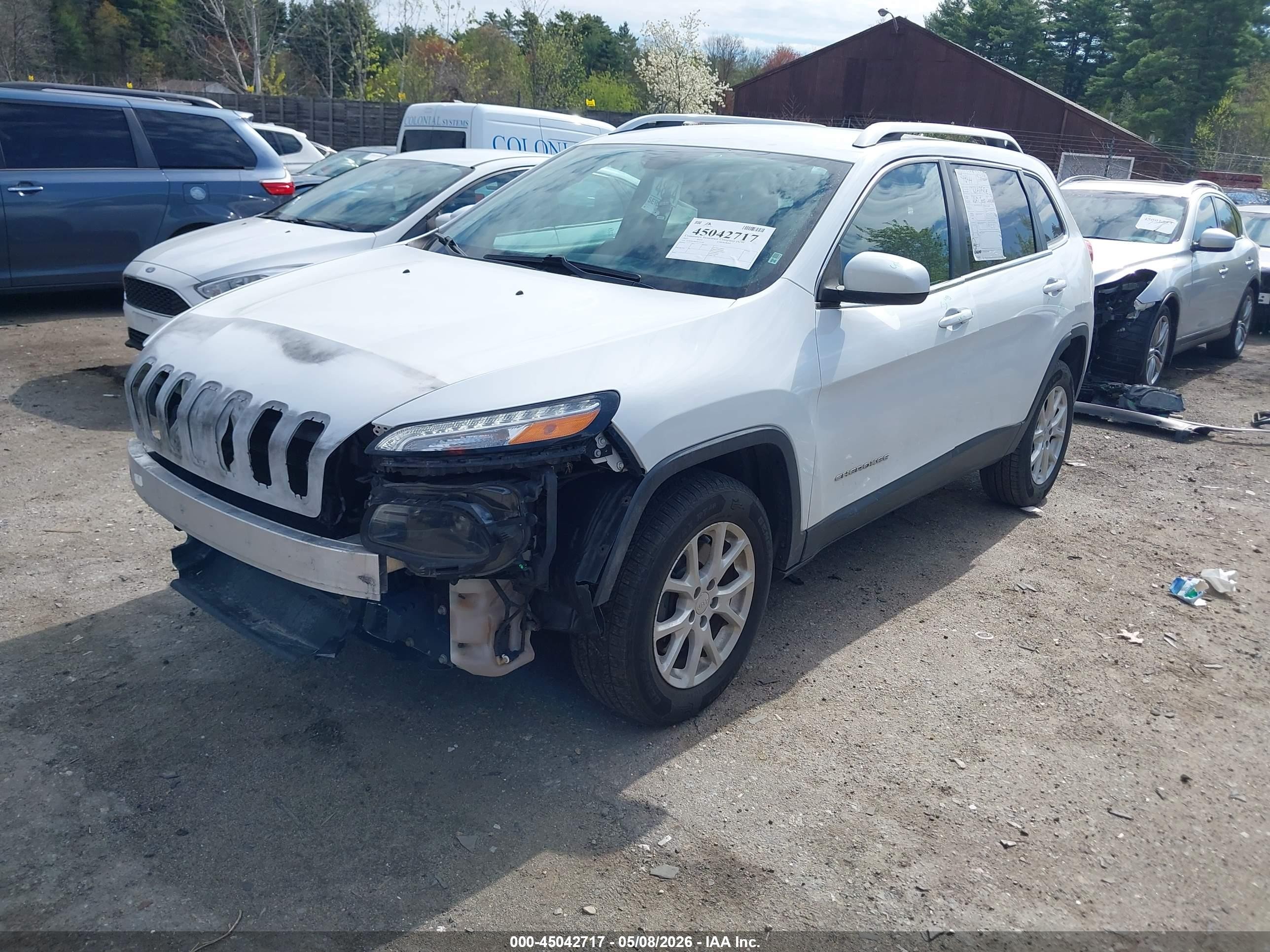 2015 Jeep Cherokee Latitude White vin: 1C4PJMCB4FW734548