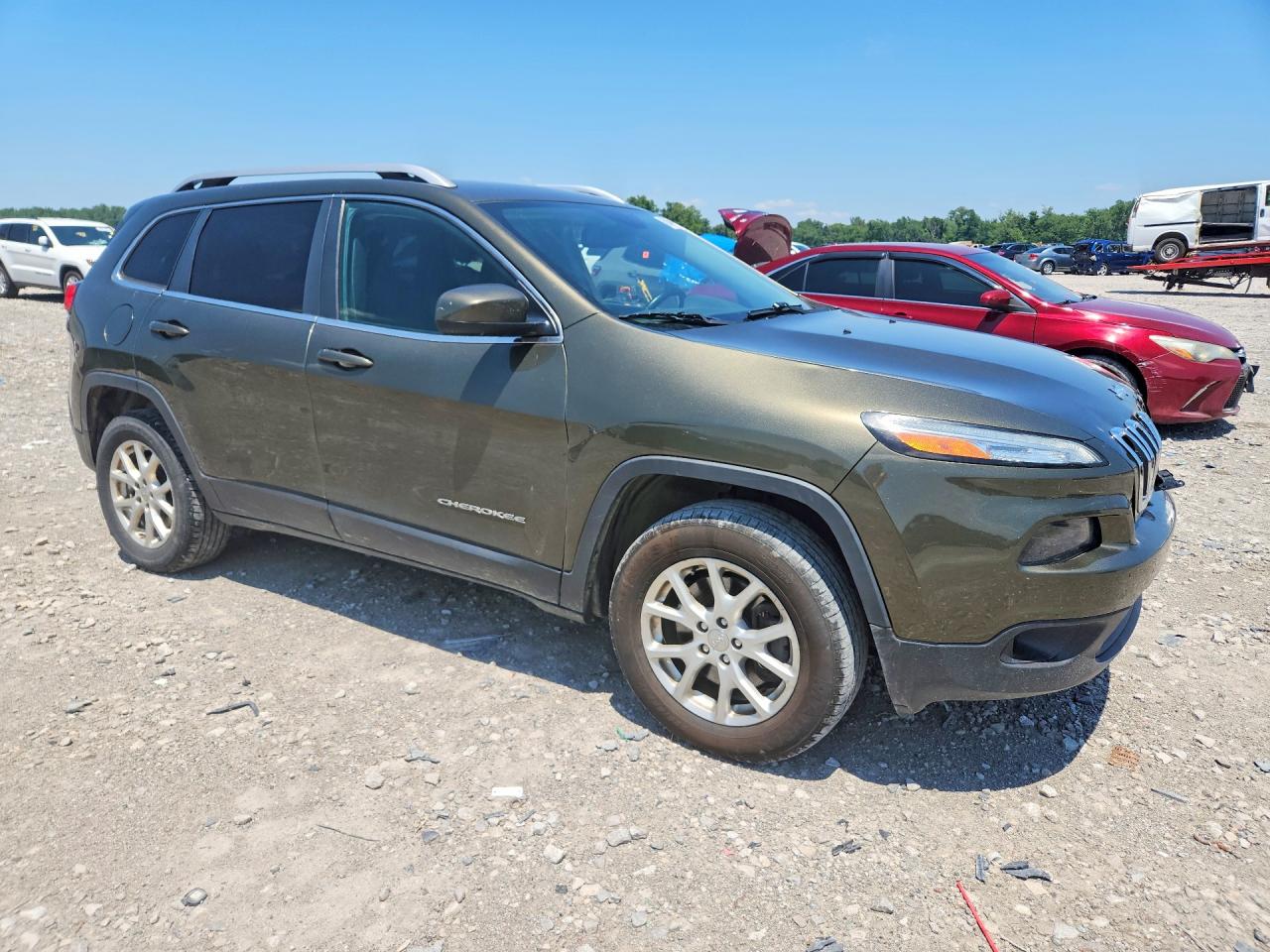 2015 Jeep Cherokee Latitude Green vin: 1C4PJMCB4FW784687