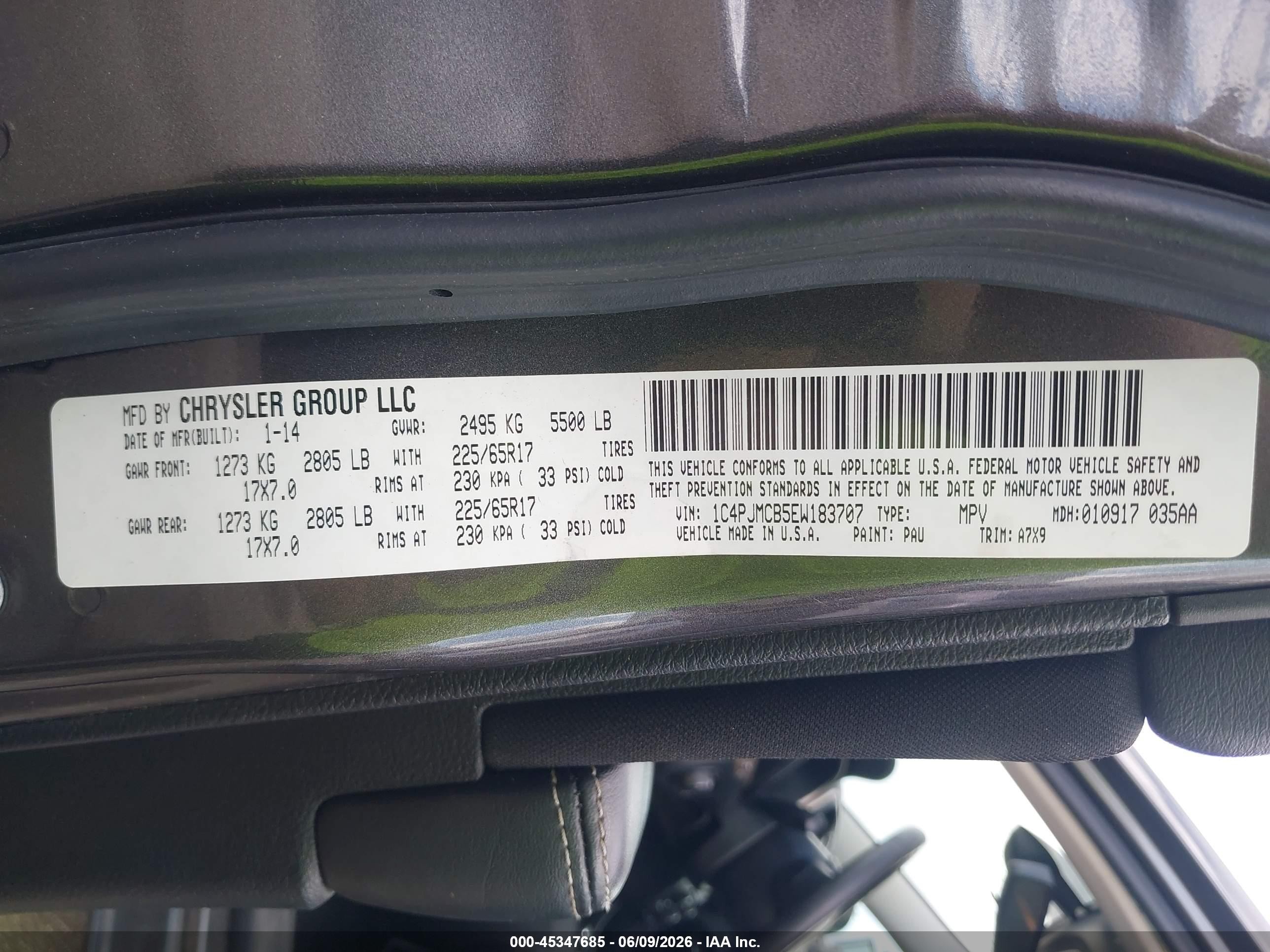 2014 Jeep Cherokee Latitude Серый vin: 1C4PJMCB5EW183707