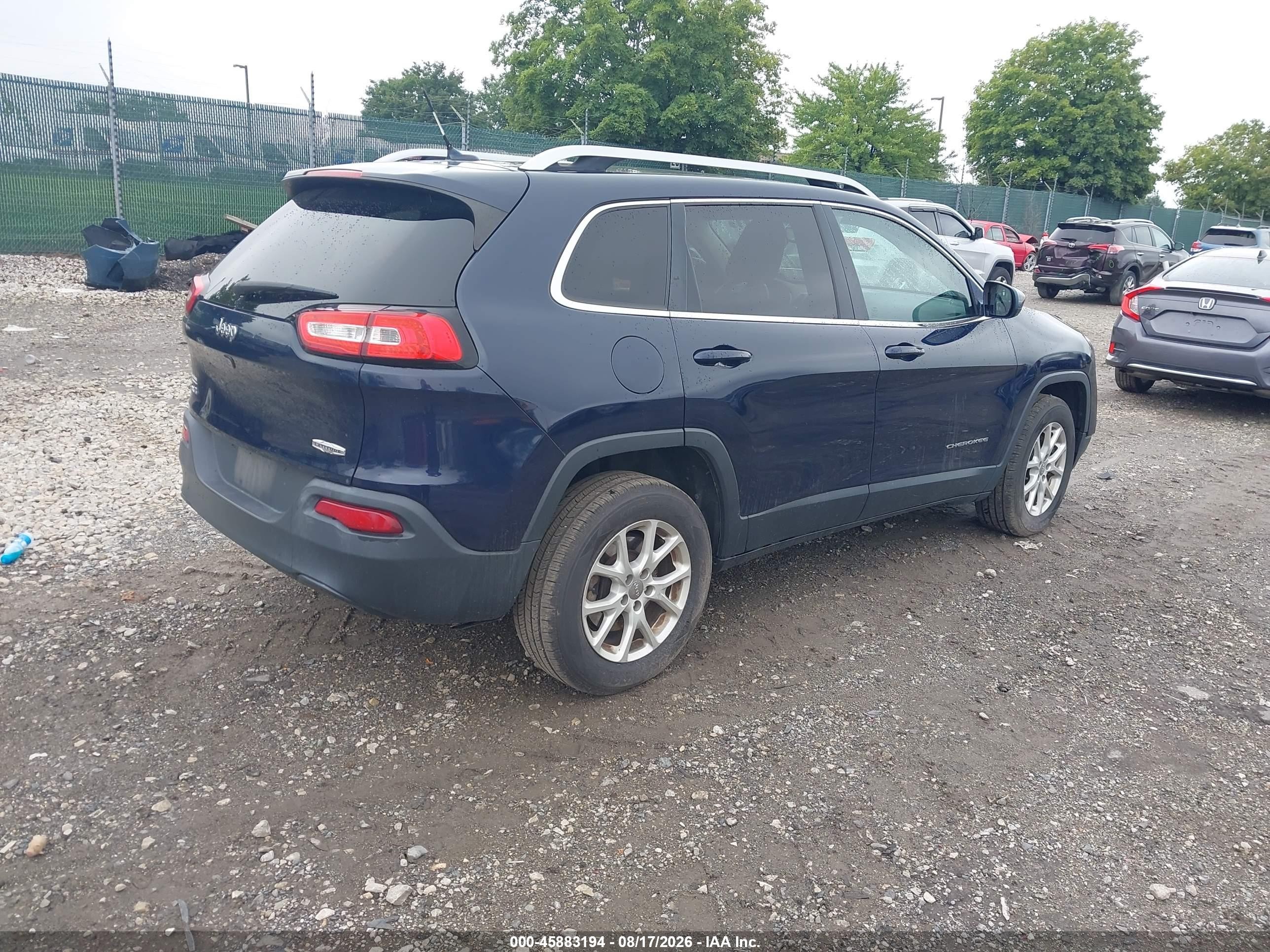 2015 Jeep Cherokee Latitude Dark Blue vin: 1C4PJMCB5FW609512