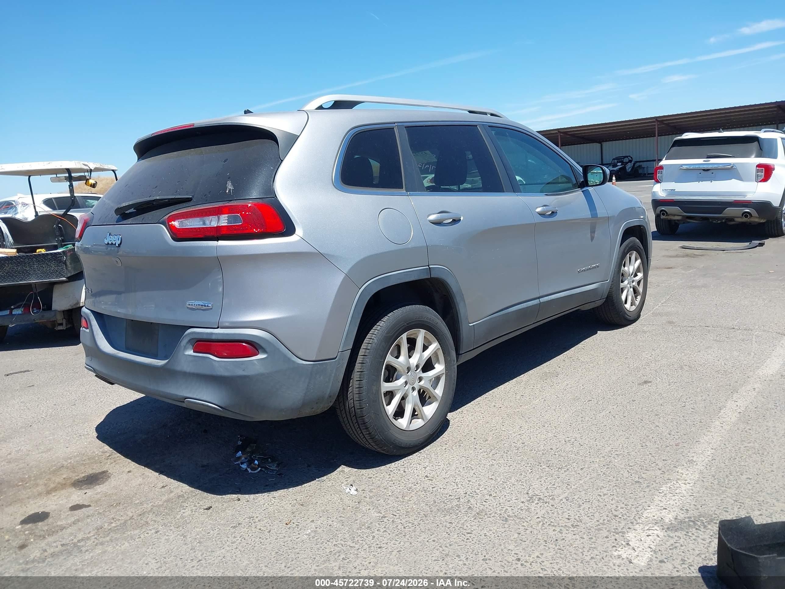 2015 Jeep Cherokee Latitude Gray vin: 1C4PJMCB5FW633244