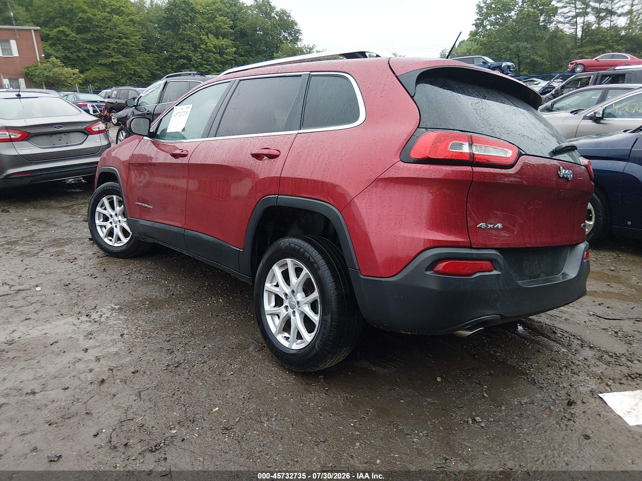 2015 Jeep Cherokee Latitude Красный vin: 1C4PJMCB5FW691824