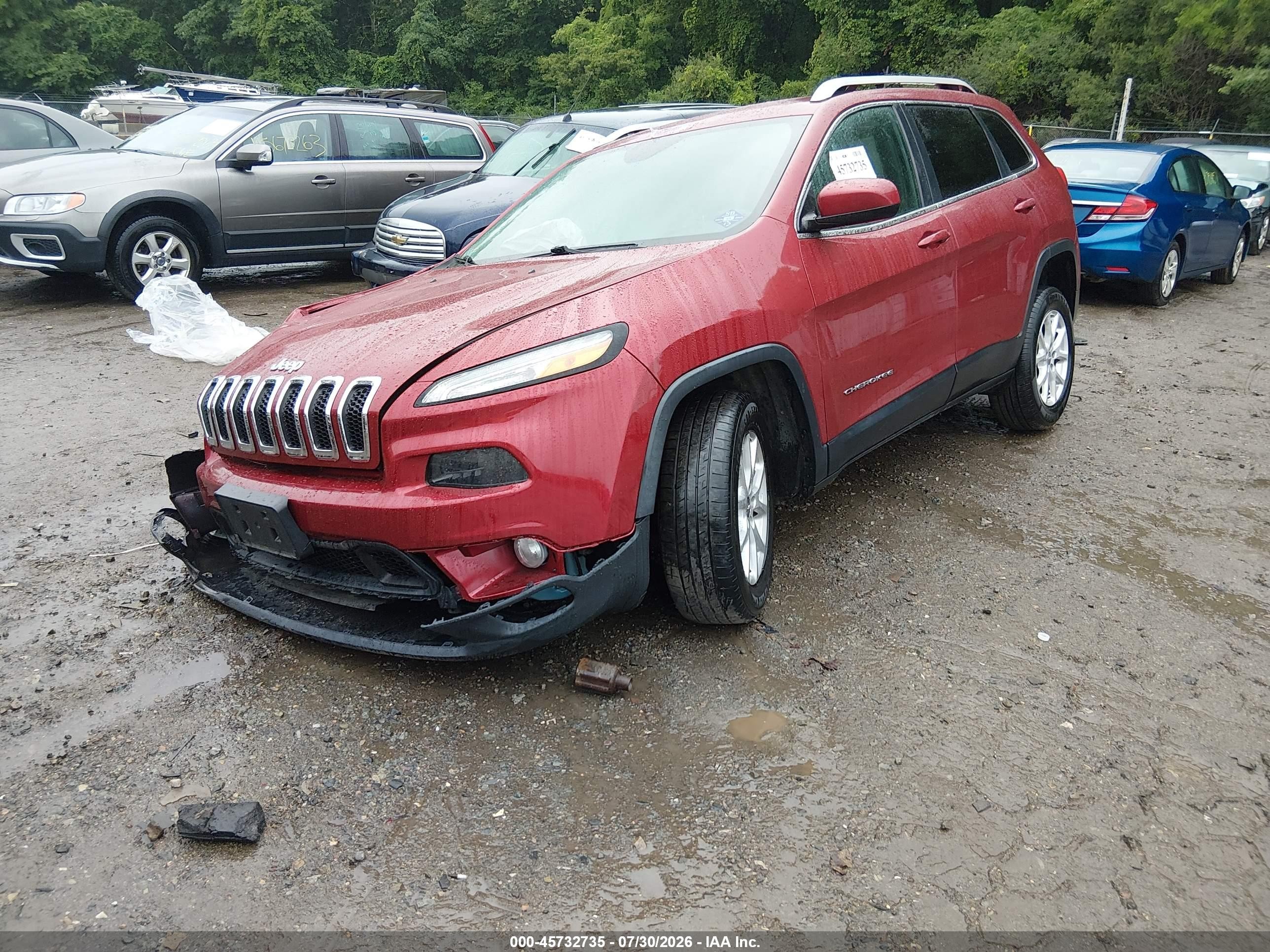 2015 Jeep Cherokee Latitude Красный vin: 1C4PJMCB5FW691824