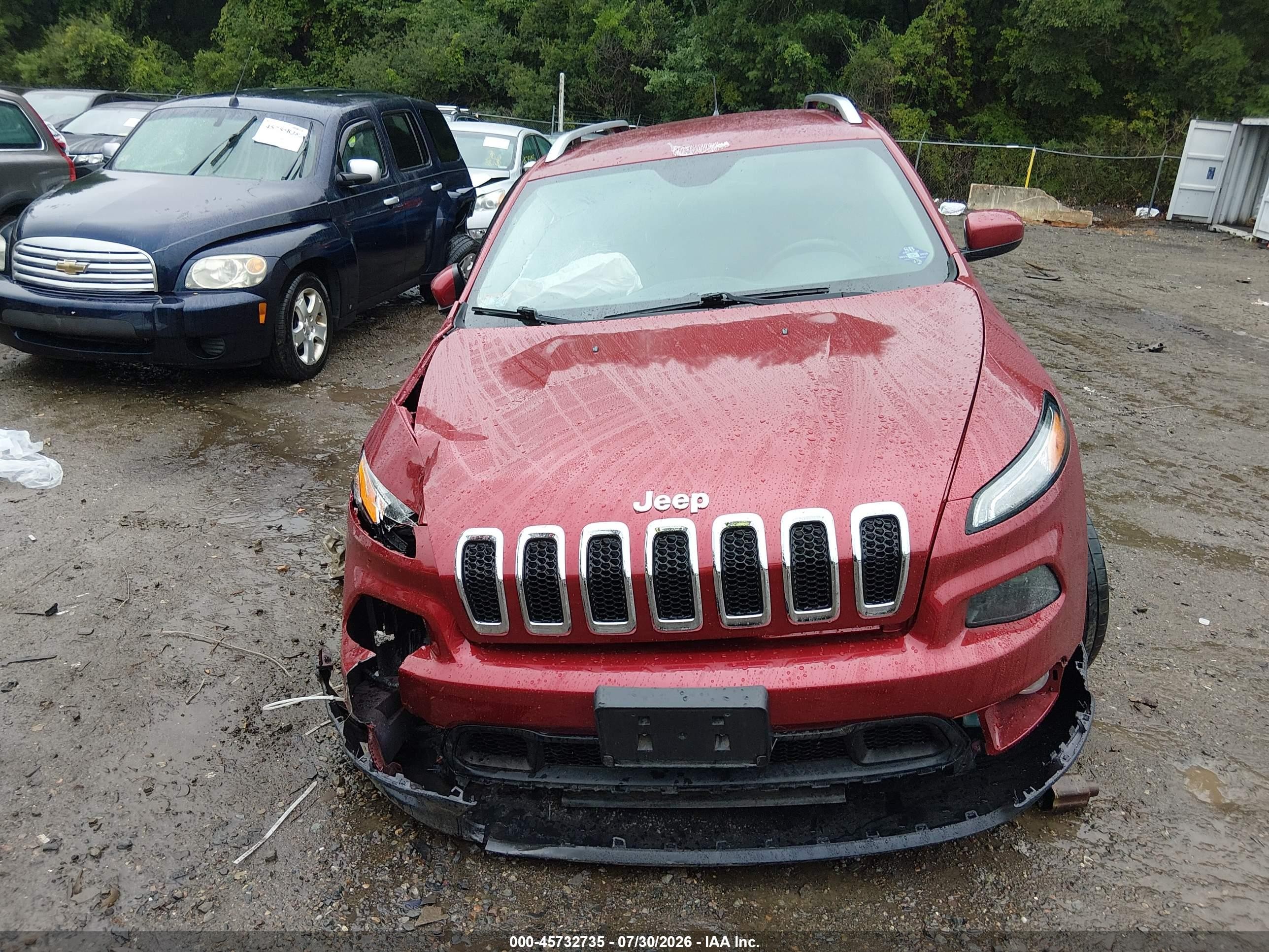 2015 Jeep Cherokee Latitude Красный vin: 1C4PJMCB5FW691824
