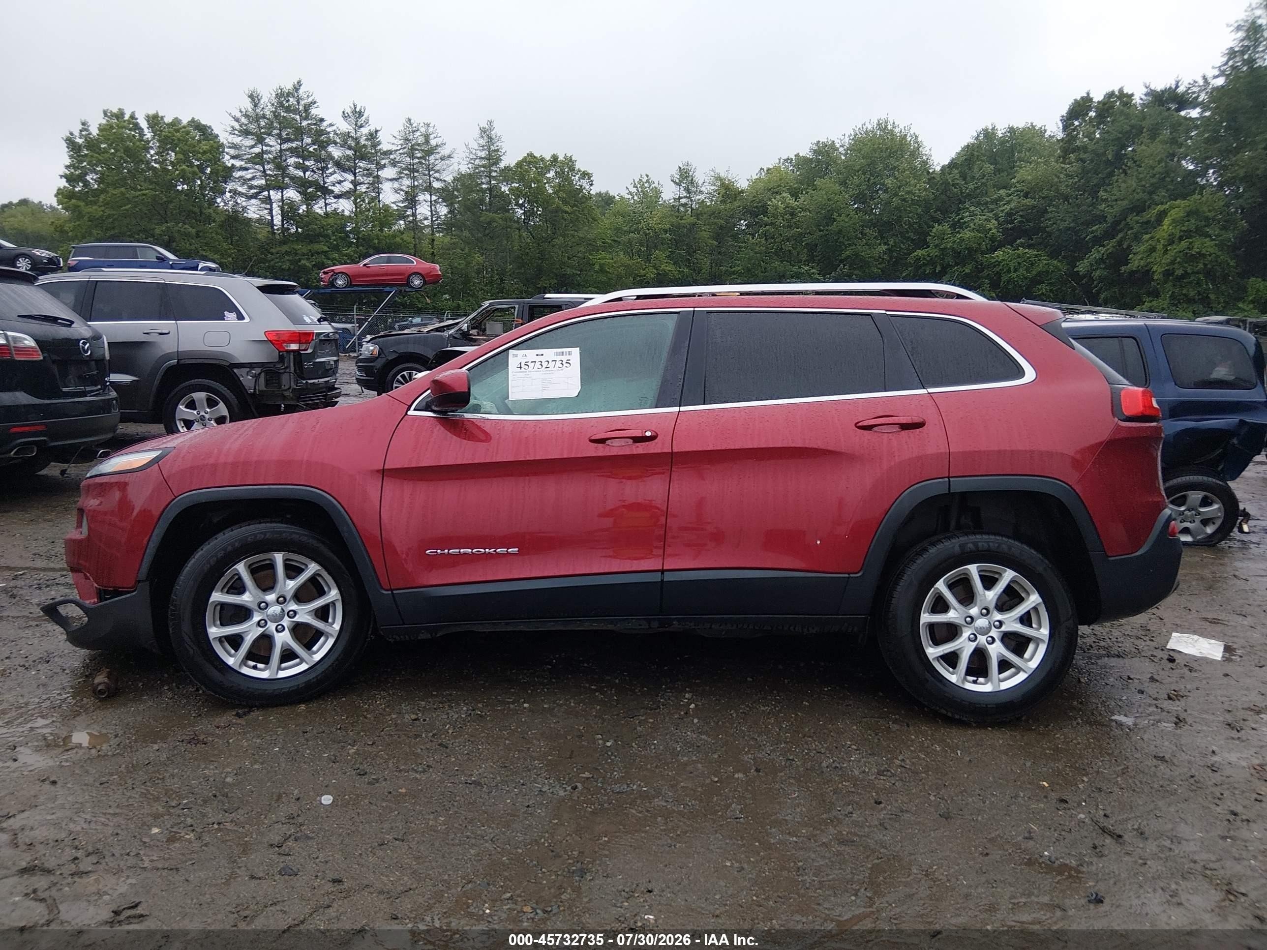 2015 Jeep Cherokee Latitude Красный vin: 1C4PJMCB5FW691824