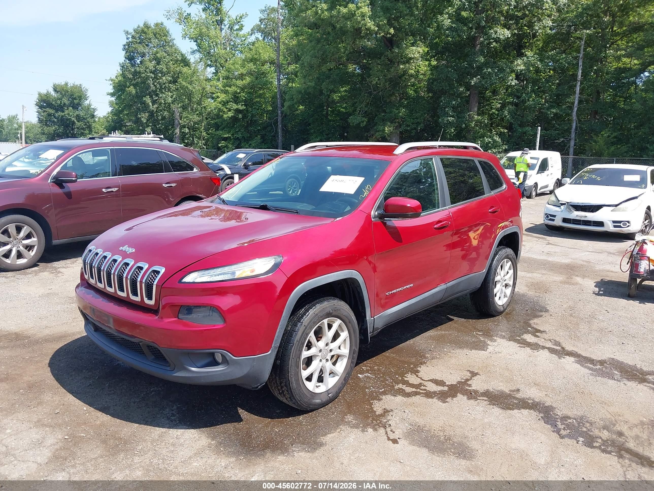 2014 Jeep Cherokee Latitude Красный vin: 1C4PJMCB6EW181500