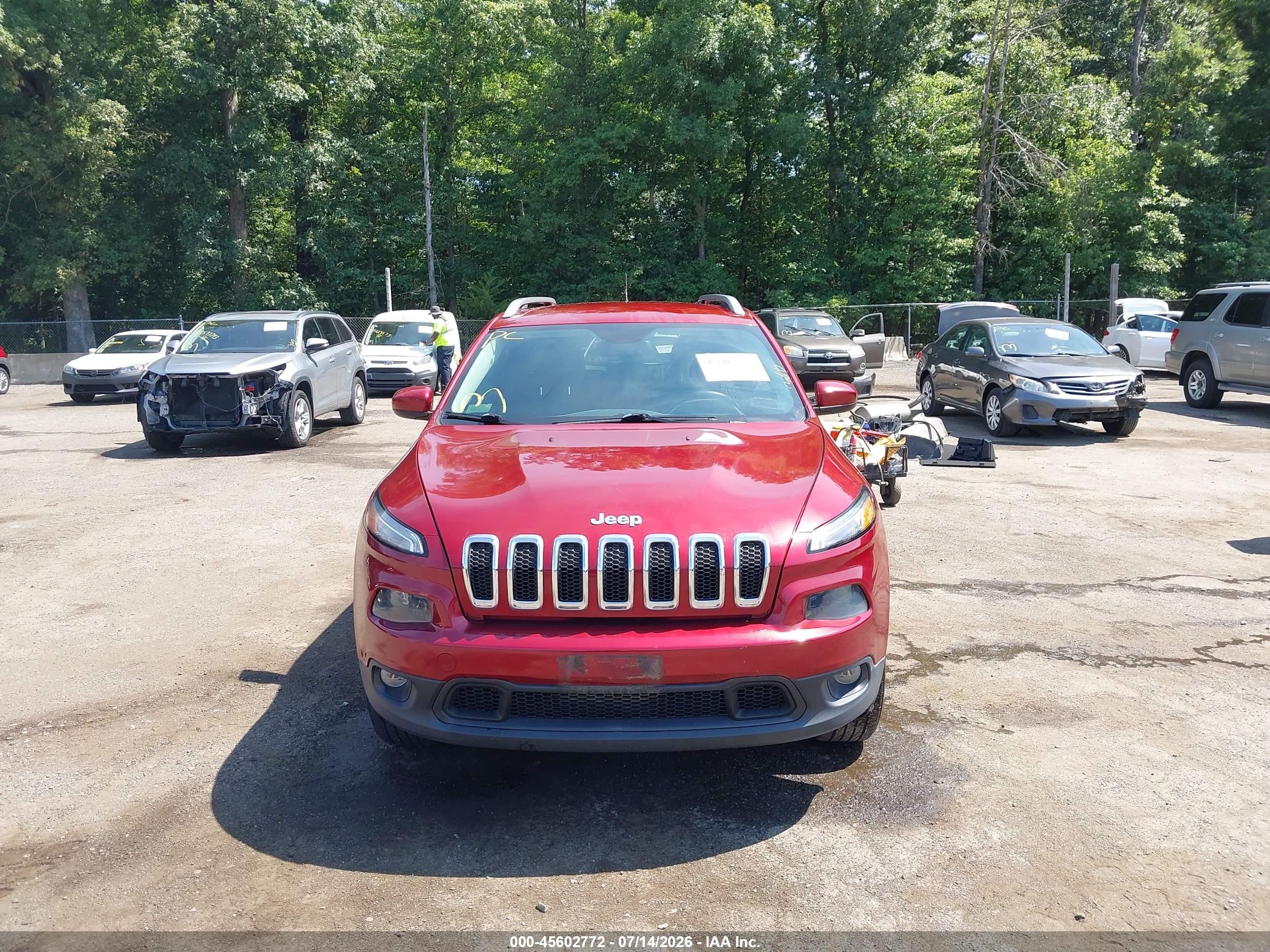 2014 Jeep Cherokee Latitude Красный vin: 1C4PJMCB6EW181500