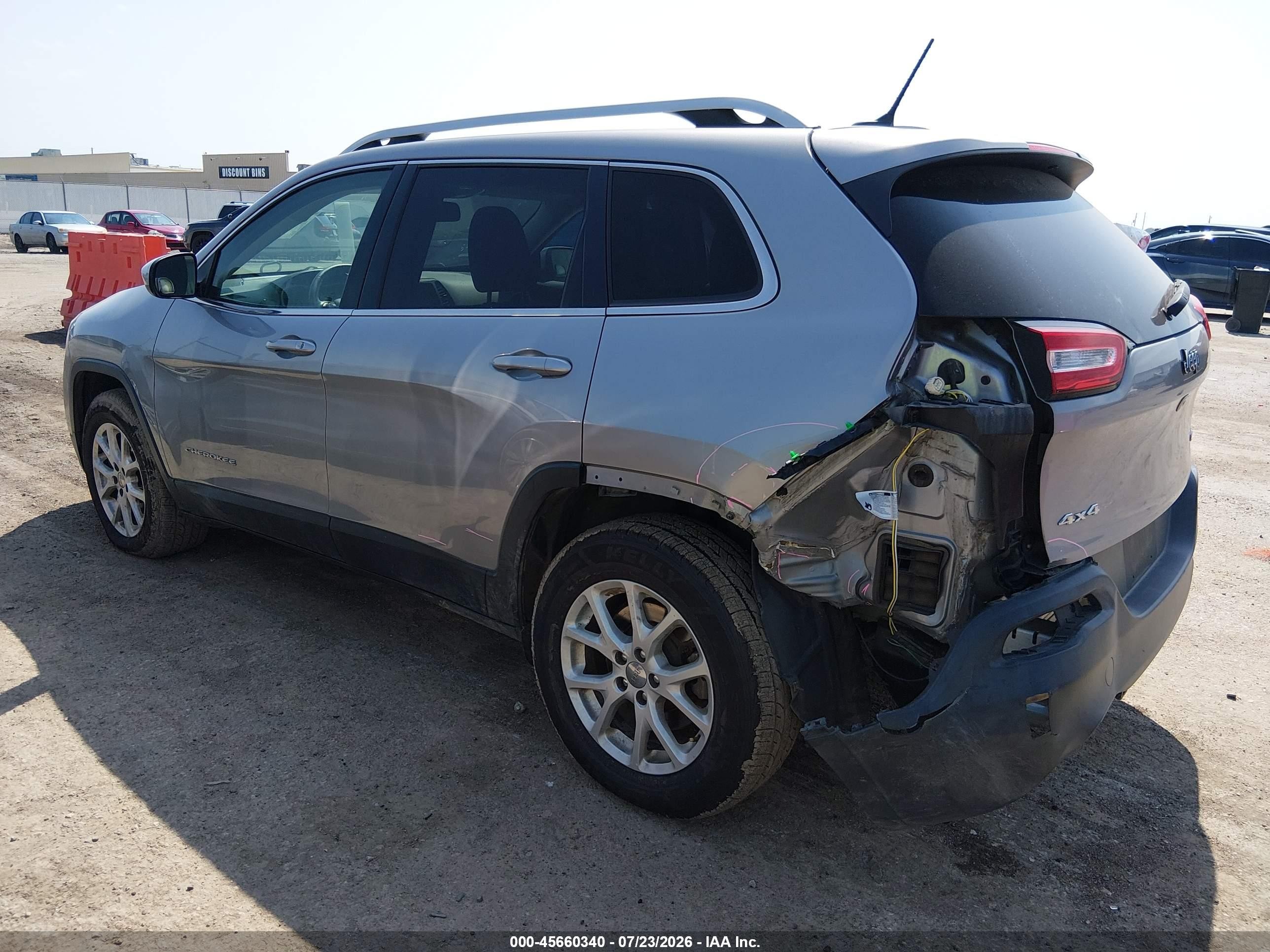 2015 Jeep Cherokee Latitude Серый vin: 1C4PJMCB6FW774758