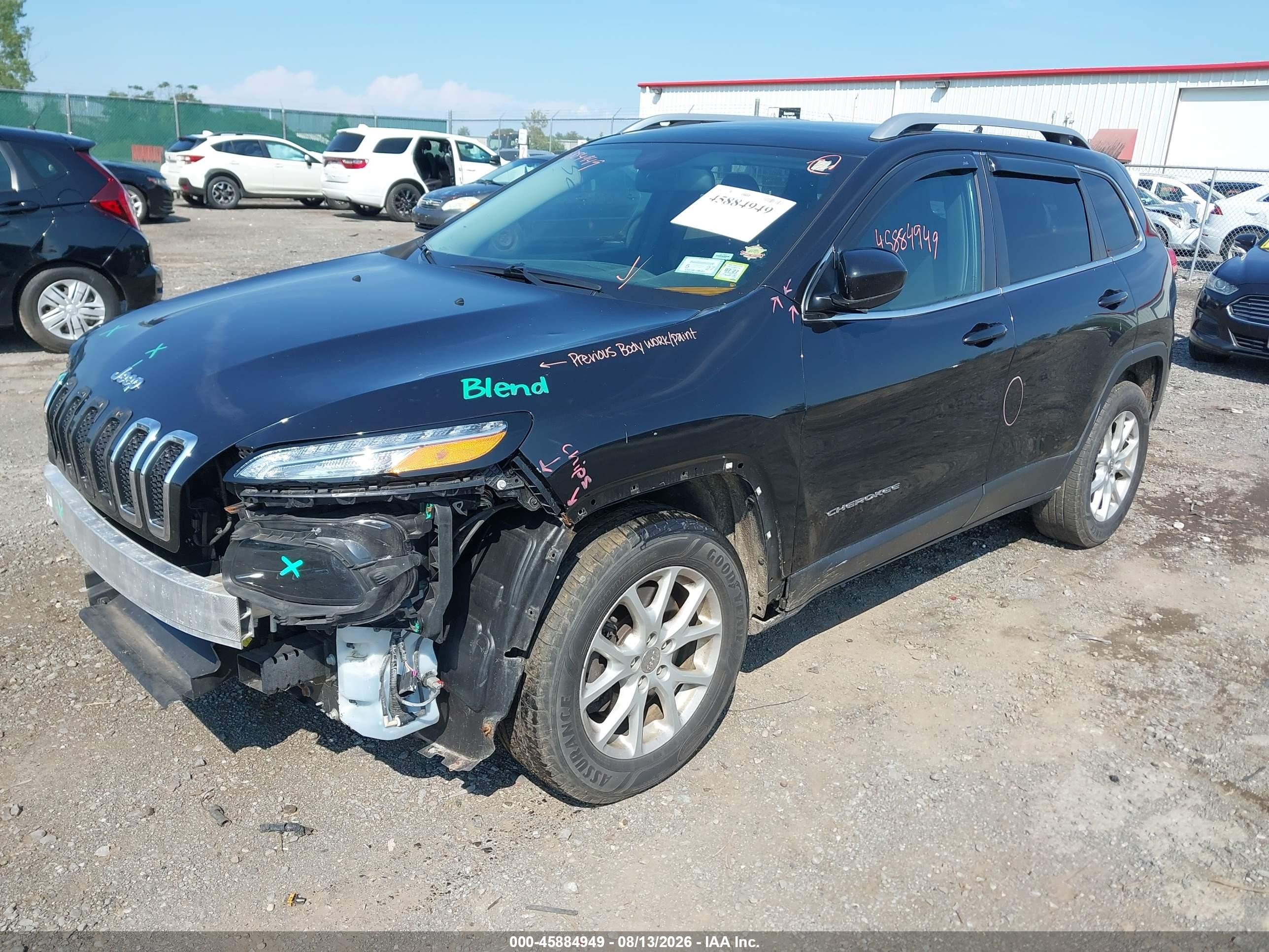 2015 Jeep Cherokee Latitude Черный vin: 1C4PJMCB6FW792256