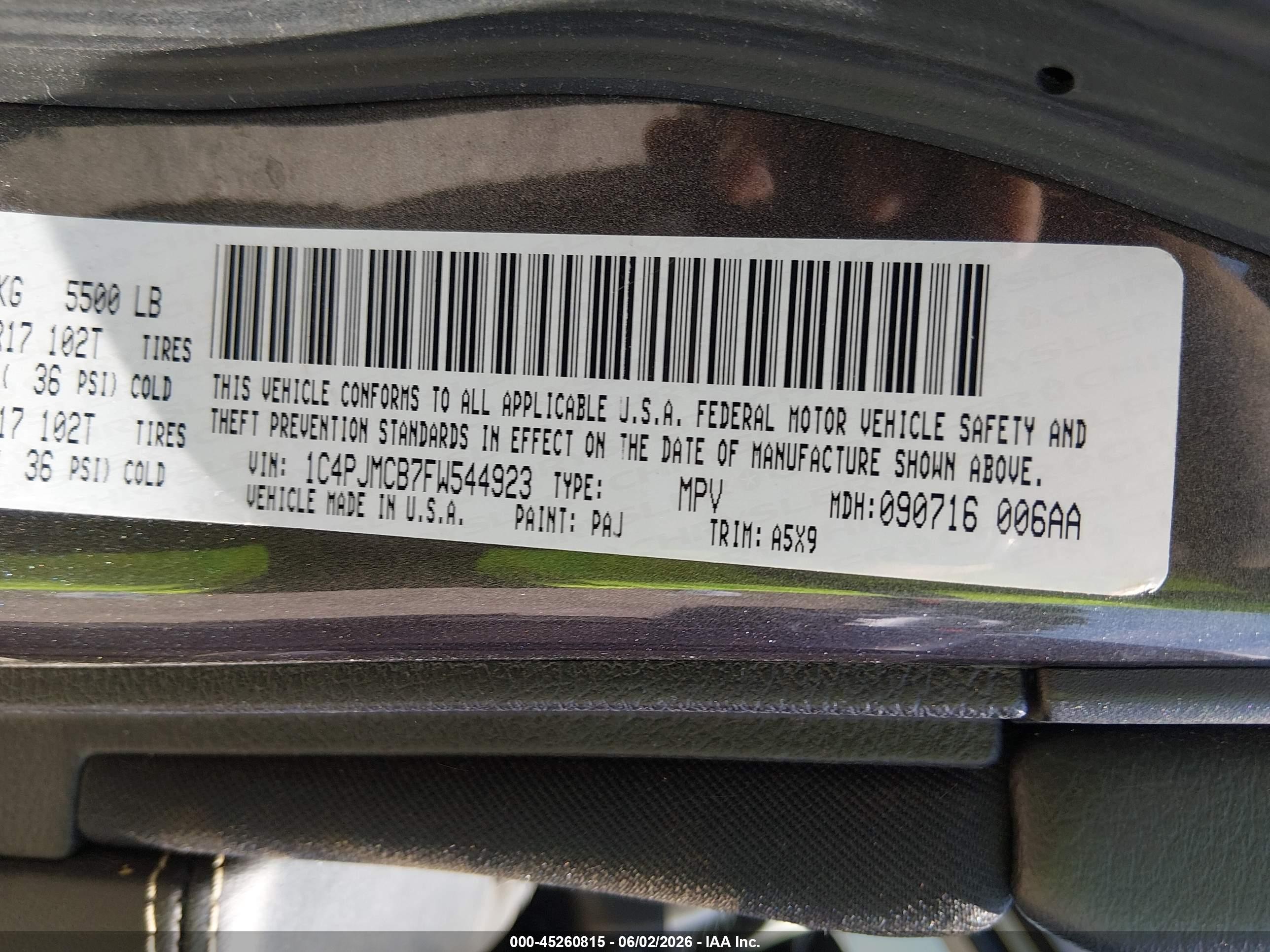 2015 Jeep Cherokee Latitude Gray vin: 1C4PJMCB7FW544923