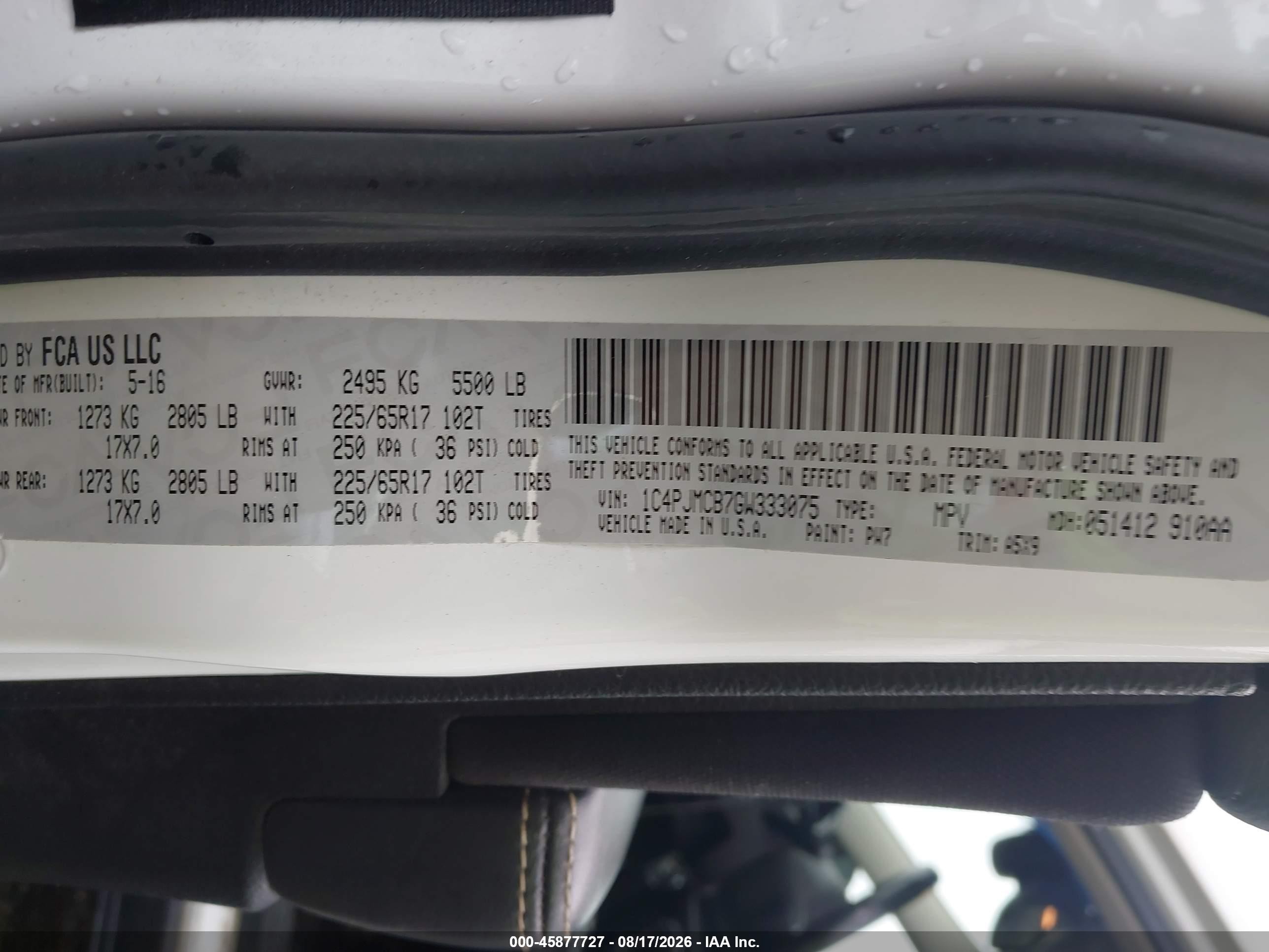 2016 Jeep Cherokee Latitude White vin: 1C4PJMCB7GW333075