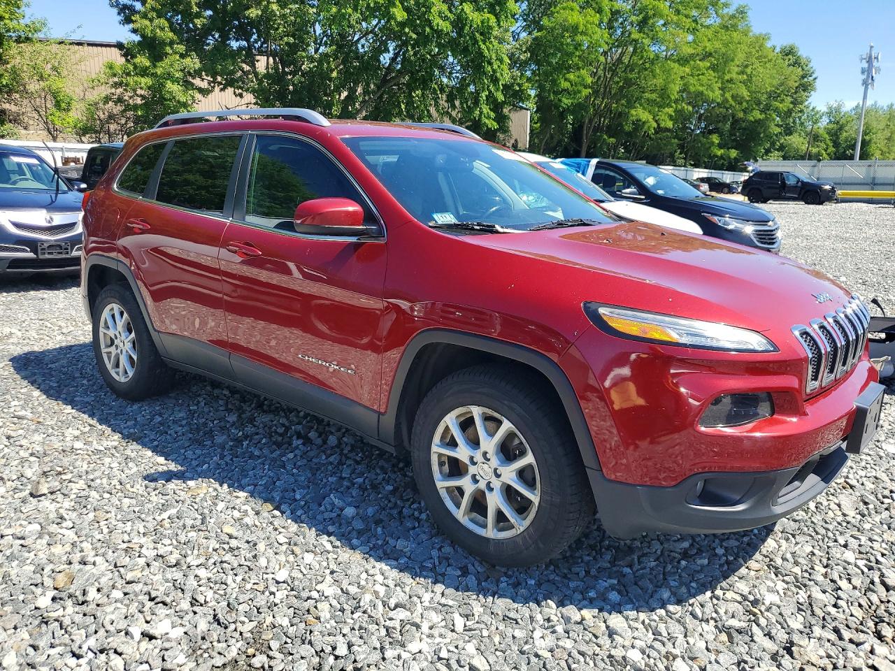 2014 Jeep Cherokee Latitude Red vin: 1C4PJMCB9EW201402