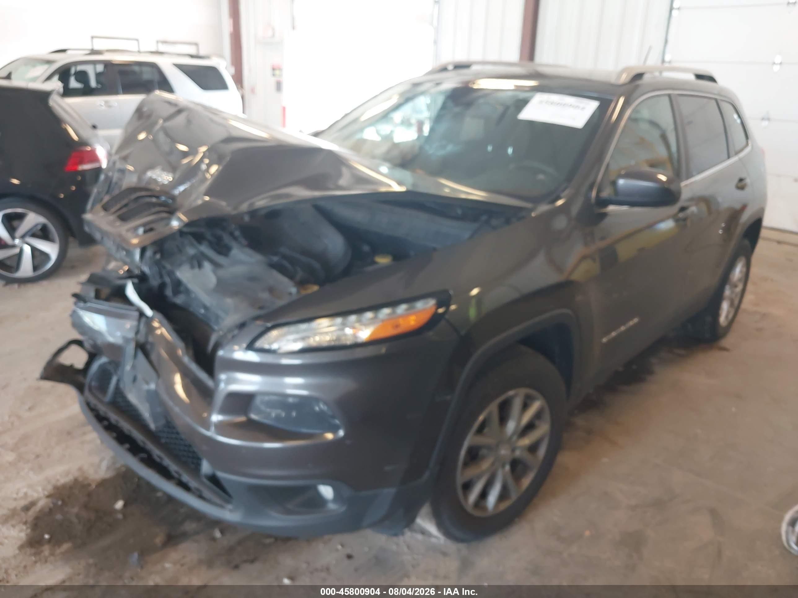 2015 Jeep Cherokee Latitude Gray vin: 1C4PJMCB9FW788878