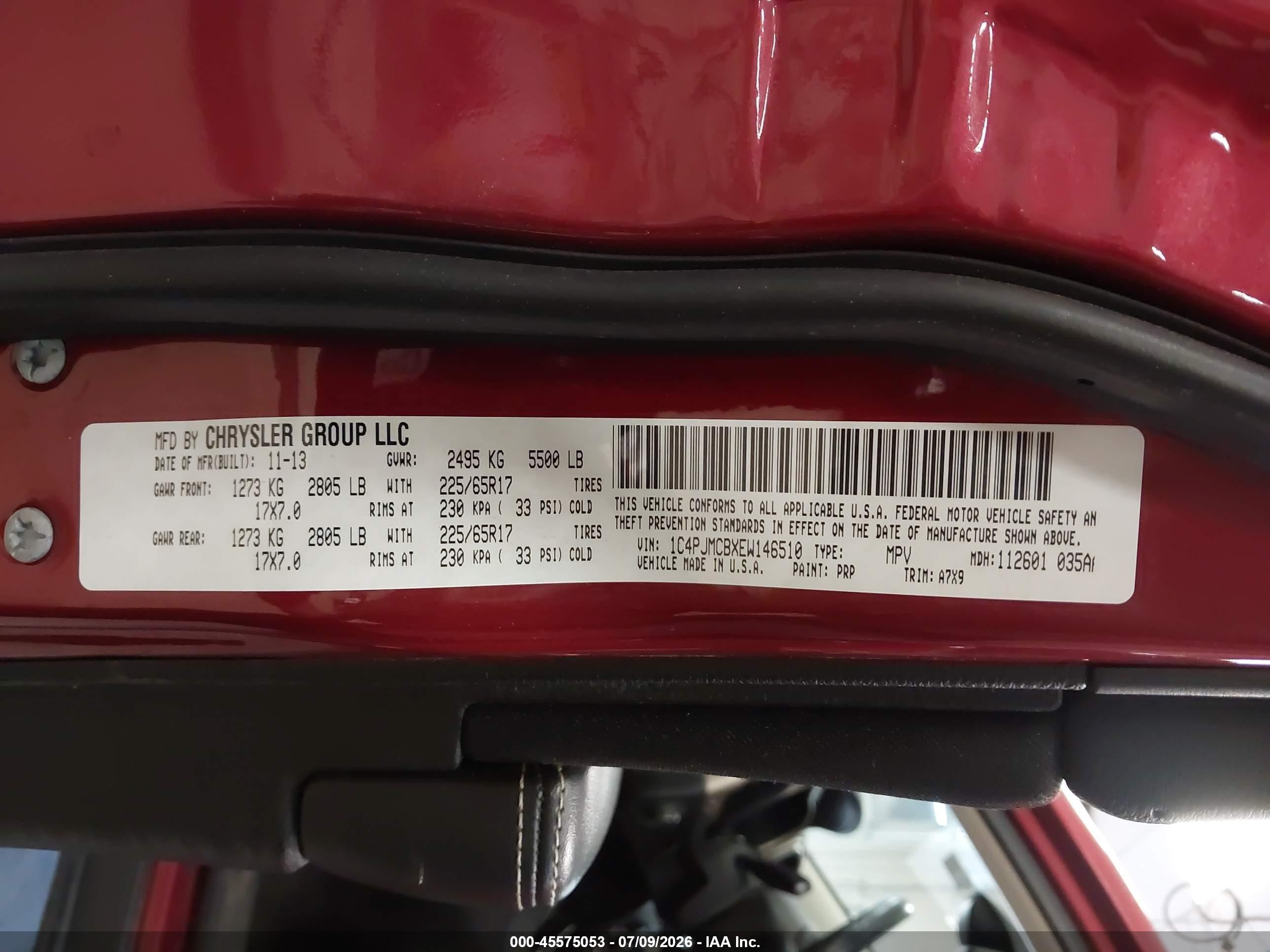 2014 Jeep Cherokee Latitude Red vin: 1C4PJMCBXEW146510