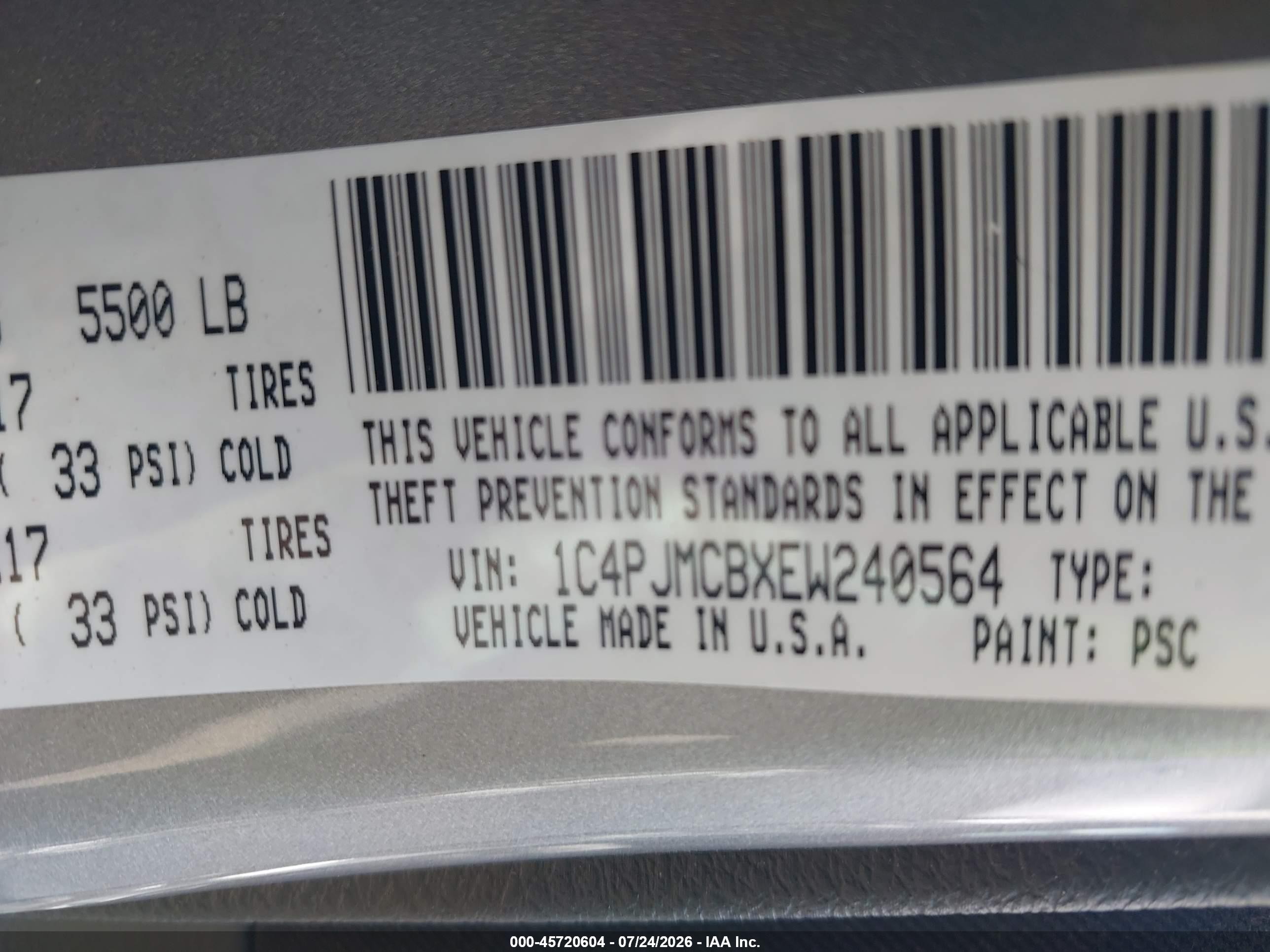 2014 Jeep Cherokee Latitude Gray vin: 1C4PJMCBXEW240564