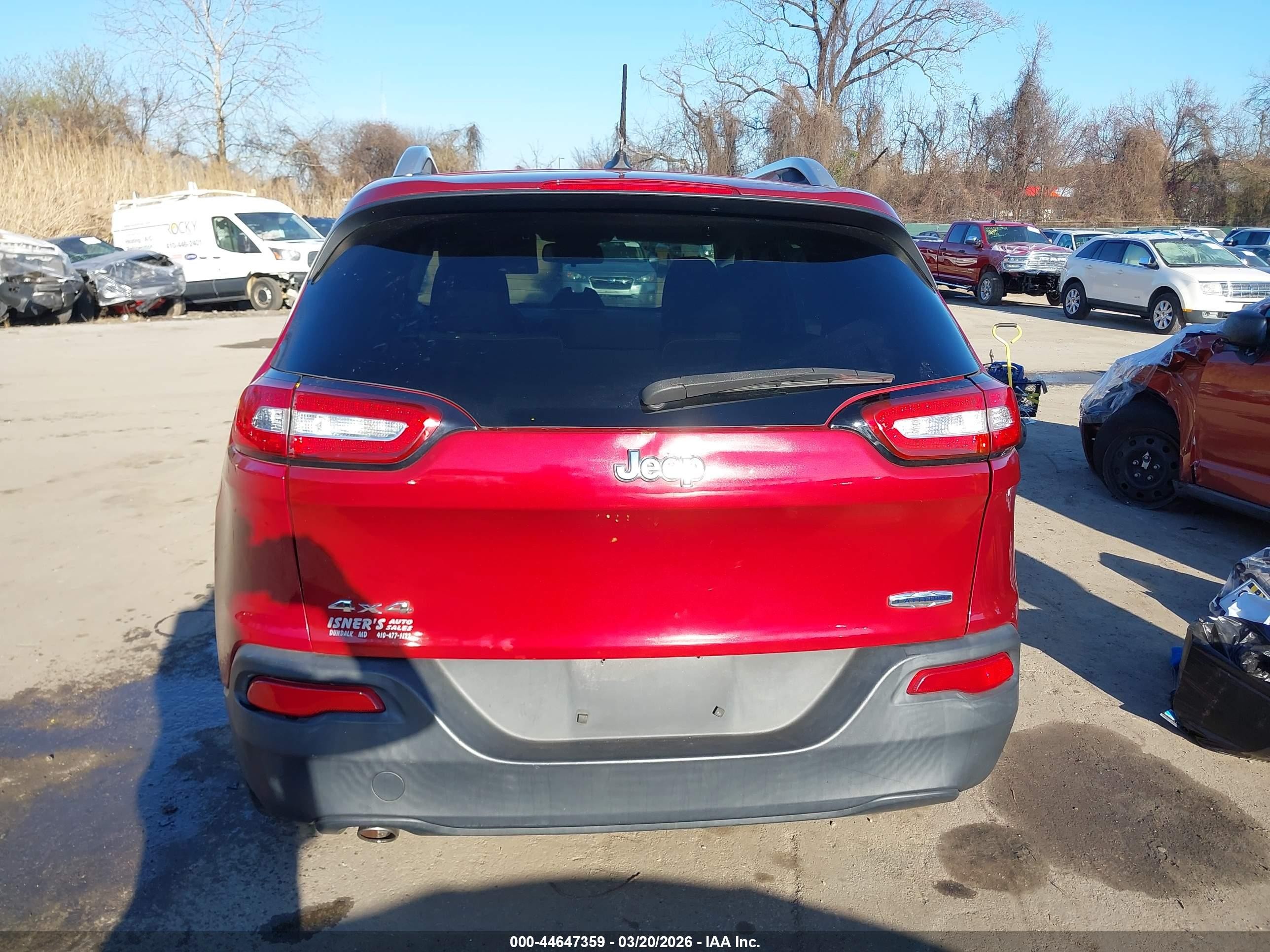 2014 Jeep Cherokee Latitude Red vin: 1C4PJMCBXEW296973