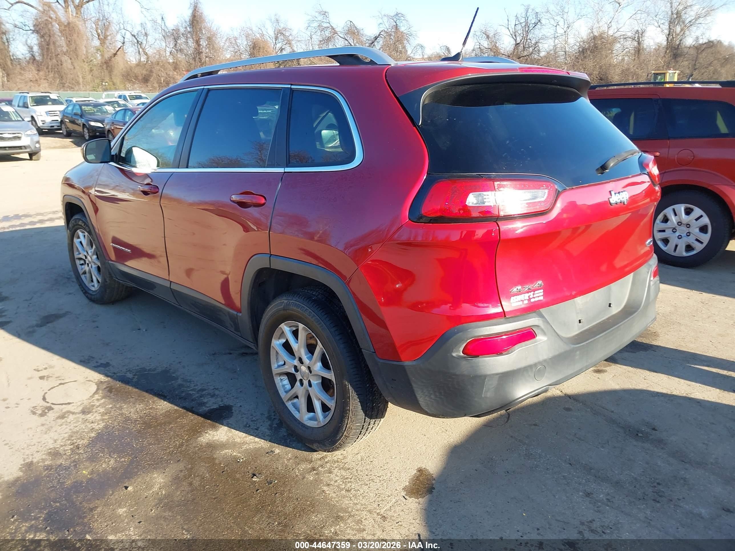 2014 Jeep Cherokee Latitude Red vin: 1C4PJMCBXEW296973