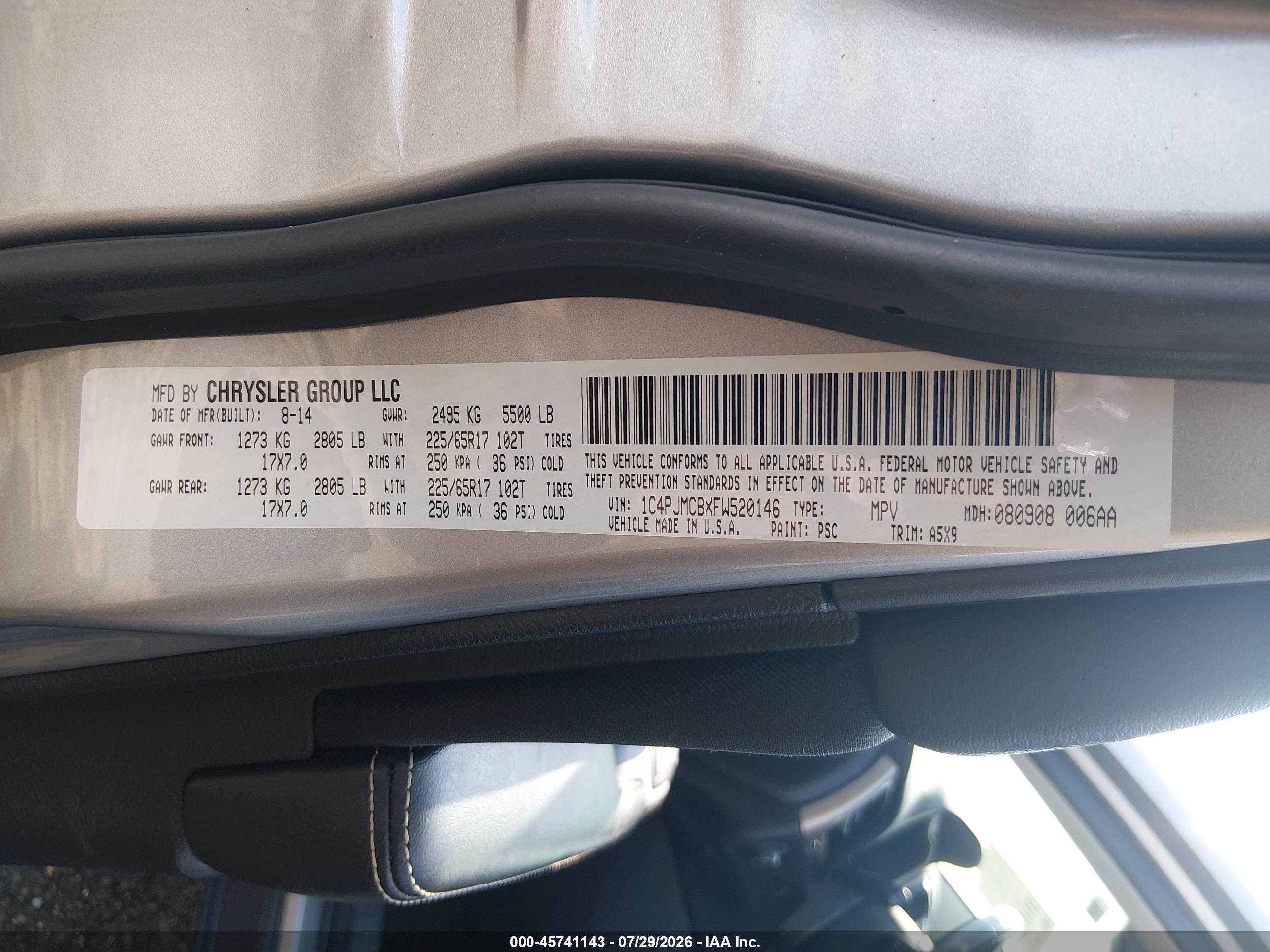 2015 Jeep Cherokee Latitude Gray vin: 1C4PJMCBXFW520146