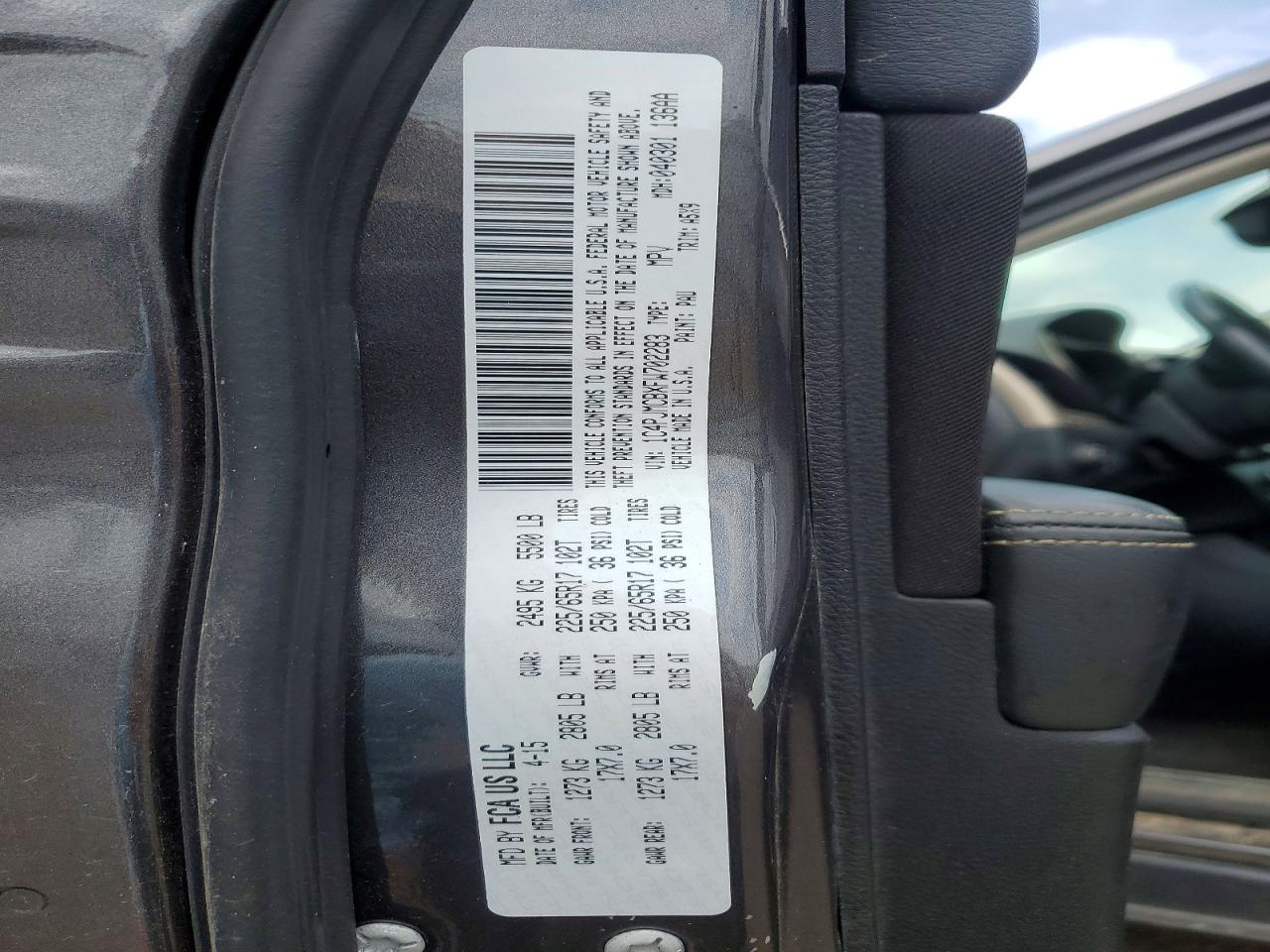 2015 Jeep Cherokee Latitude Угольный vin: 1C4PJMCBXFW702283