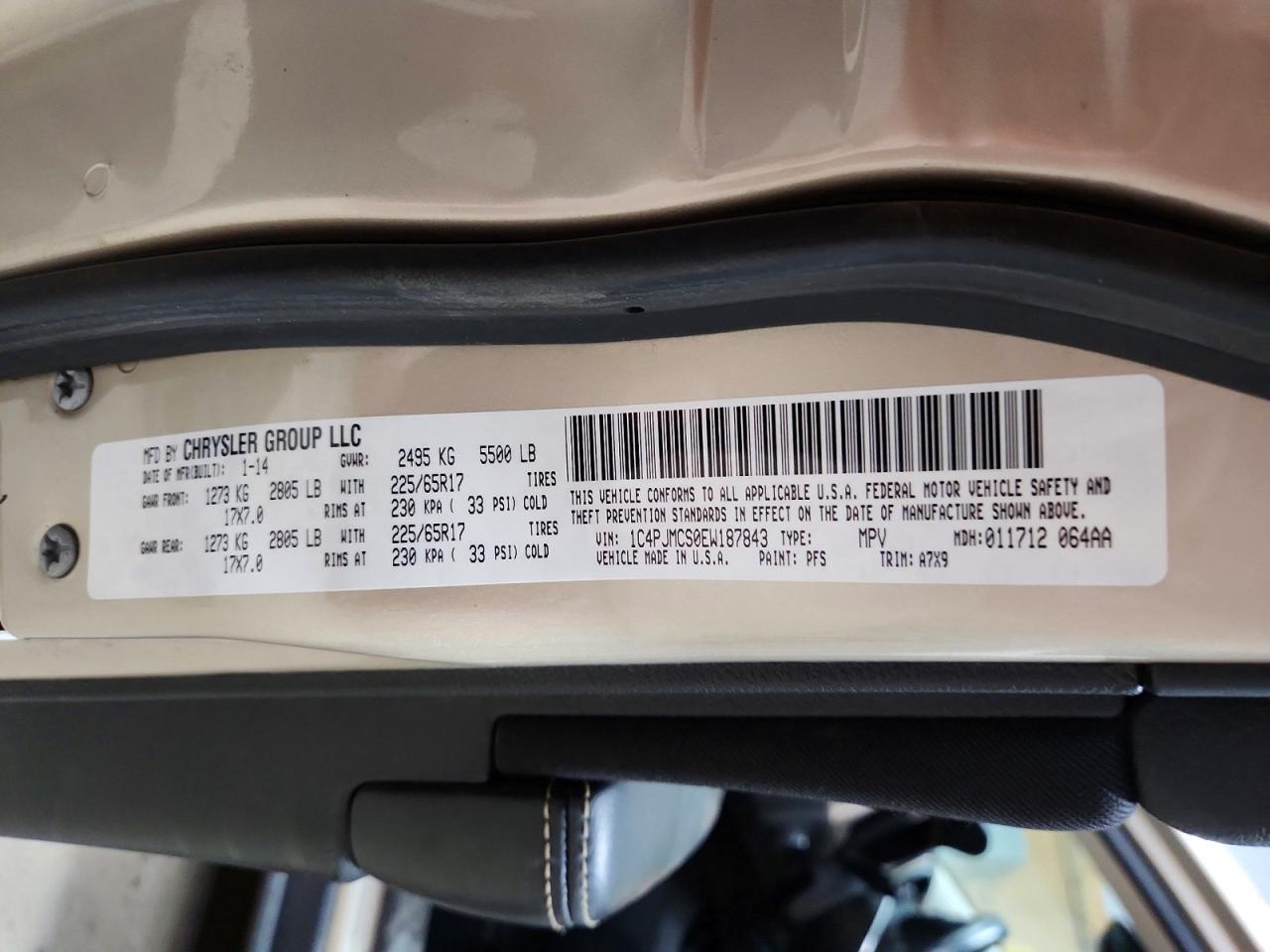 2014 Jeep Cherokee Latitude Tan vin: 1C4PJMCS0EW187843