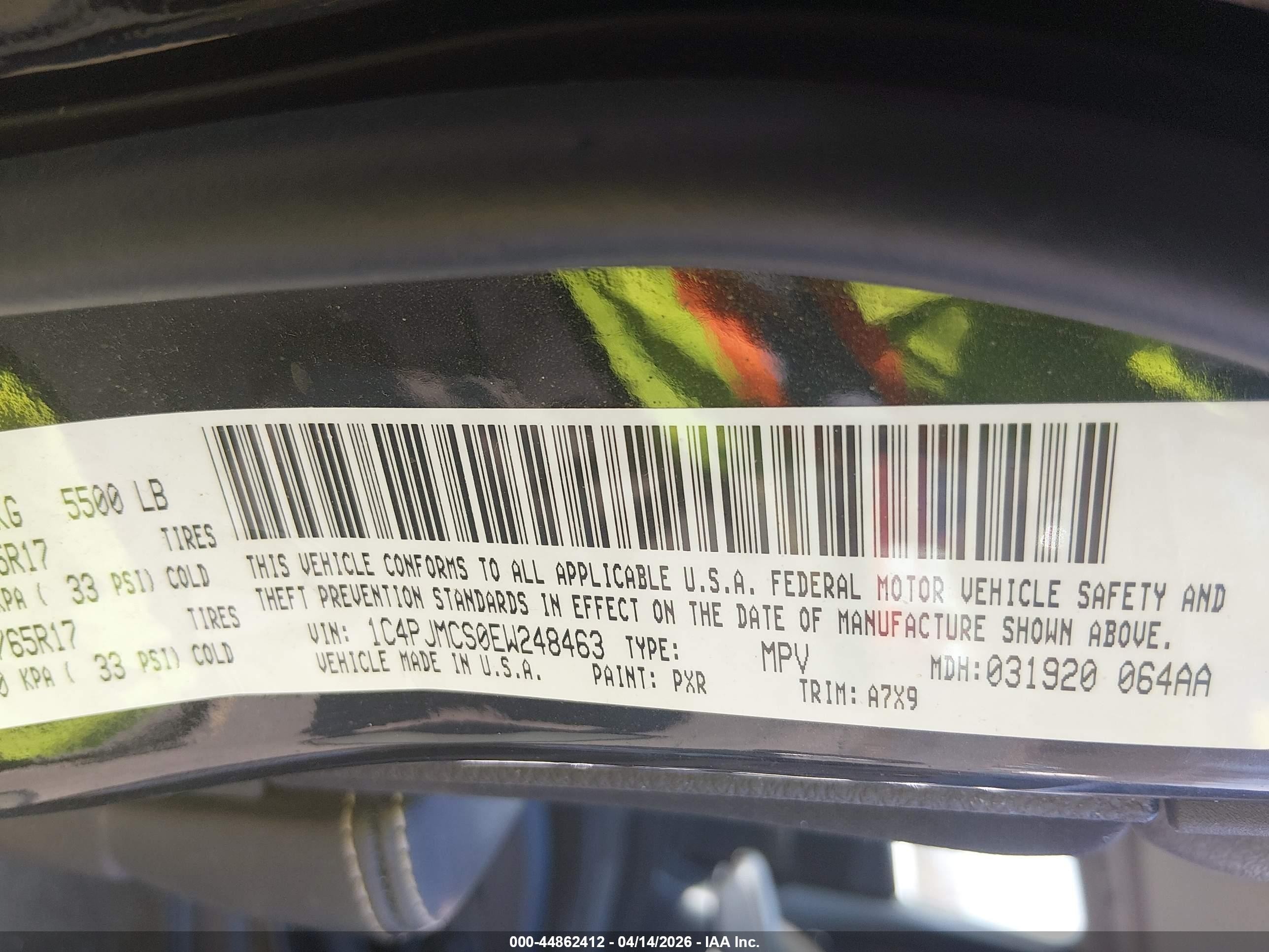 2014 Jeep Cherokee Latitude Черный vin: 1C4PJMCS0EW248463