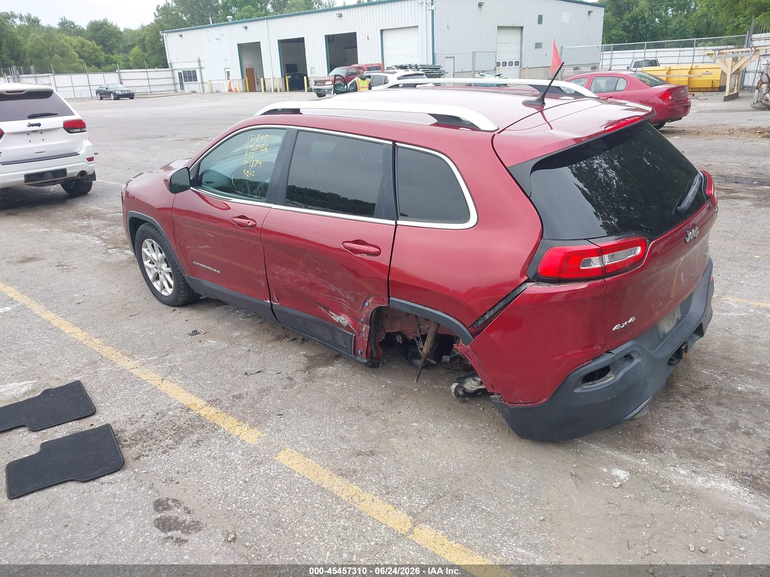 2014 Jeep Cherokee Latitude Красный vin: 1C4PJMCS0EW281379