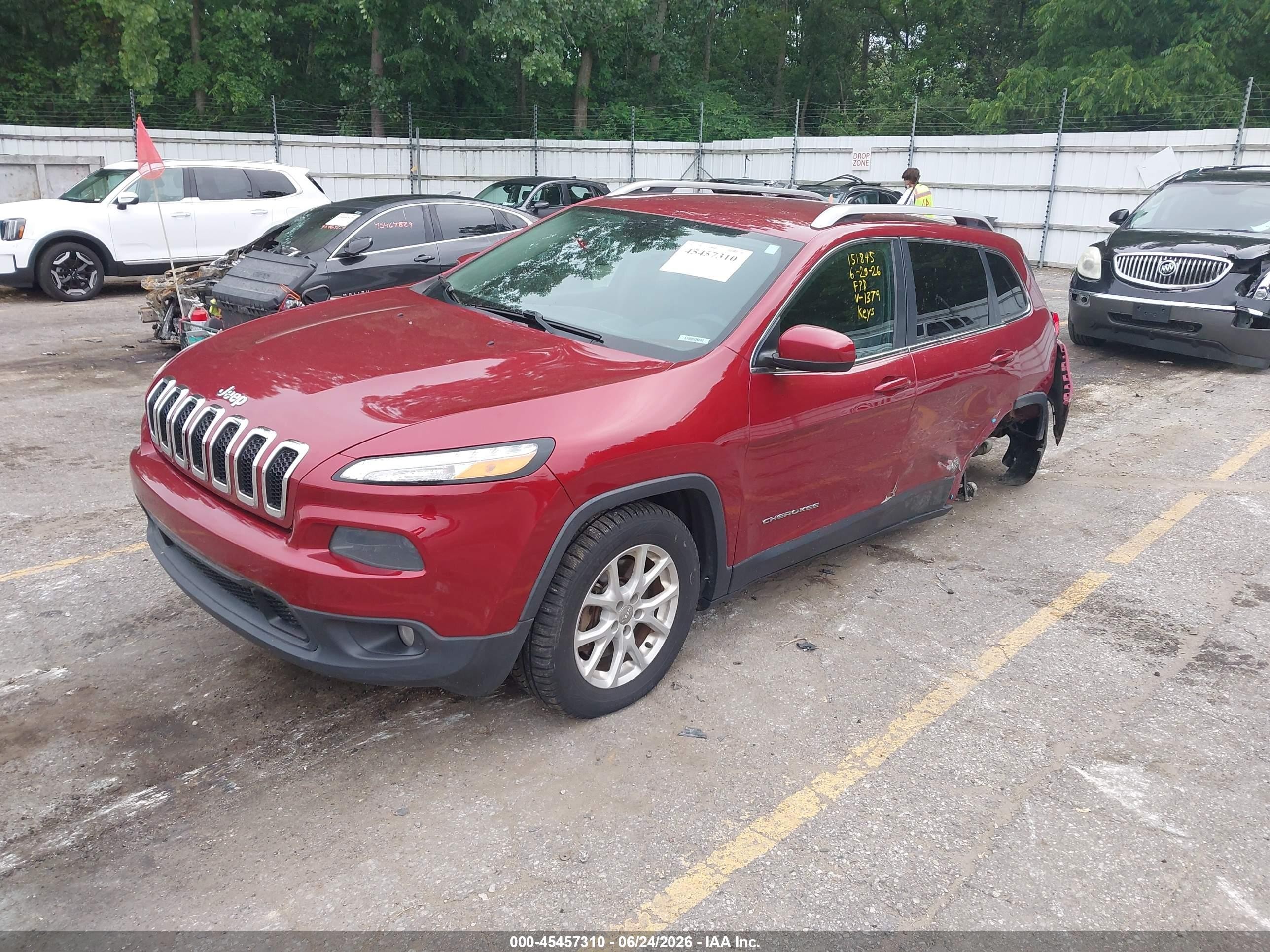 2014 Jeep Cherokee Latitude Красный vin: 1C4PJMCS0EW281379
