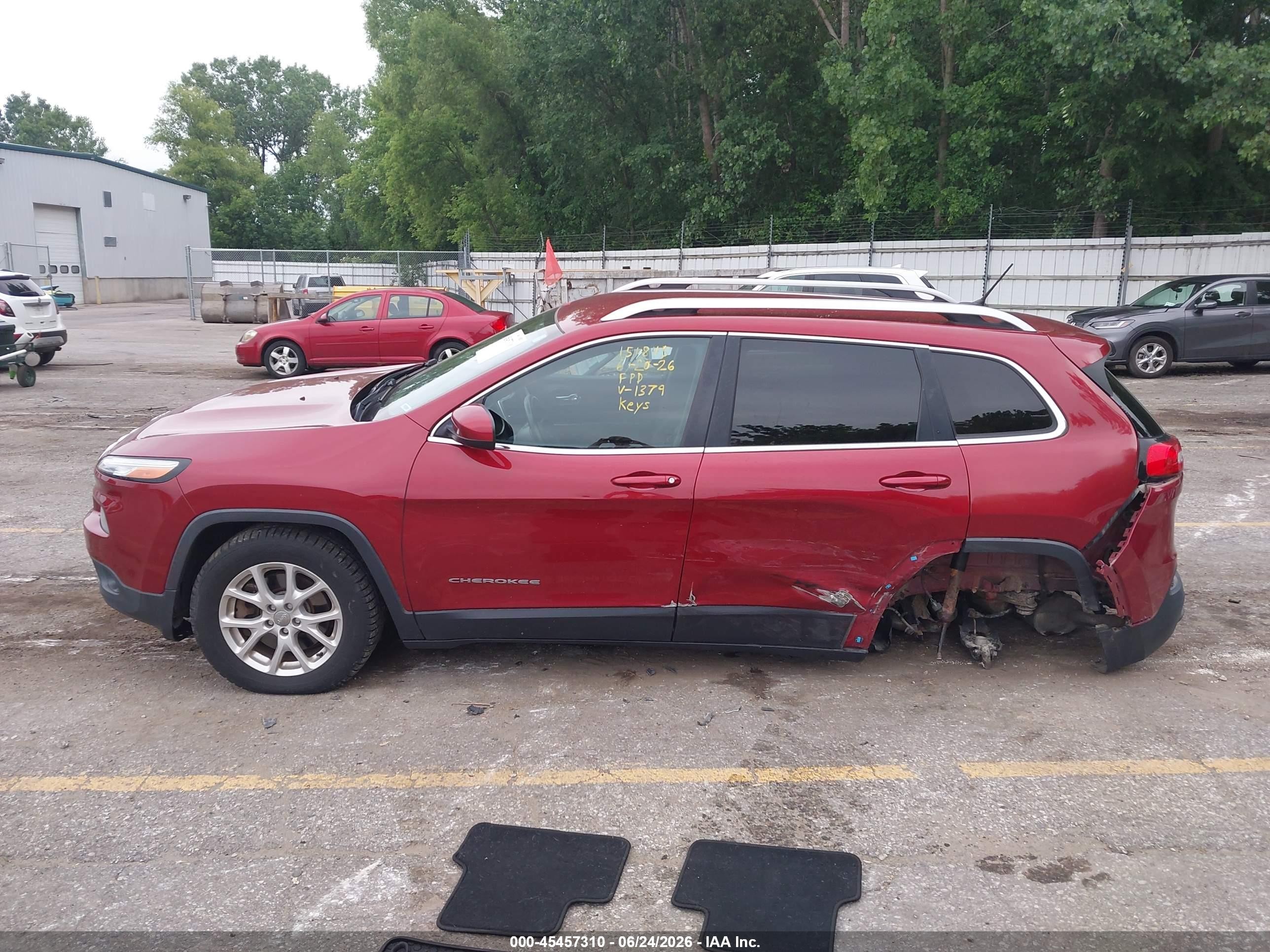 2014 Jeep Cherokee Latitude Красный vin: 1C4PJMCS0EW281379