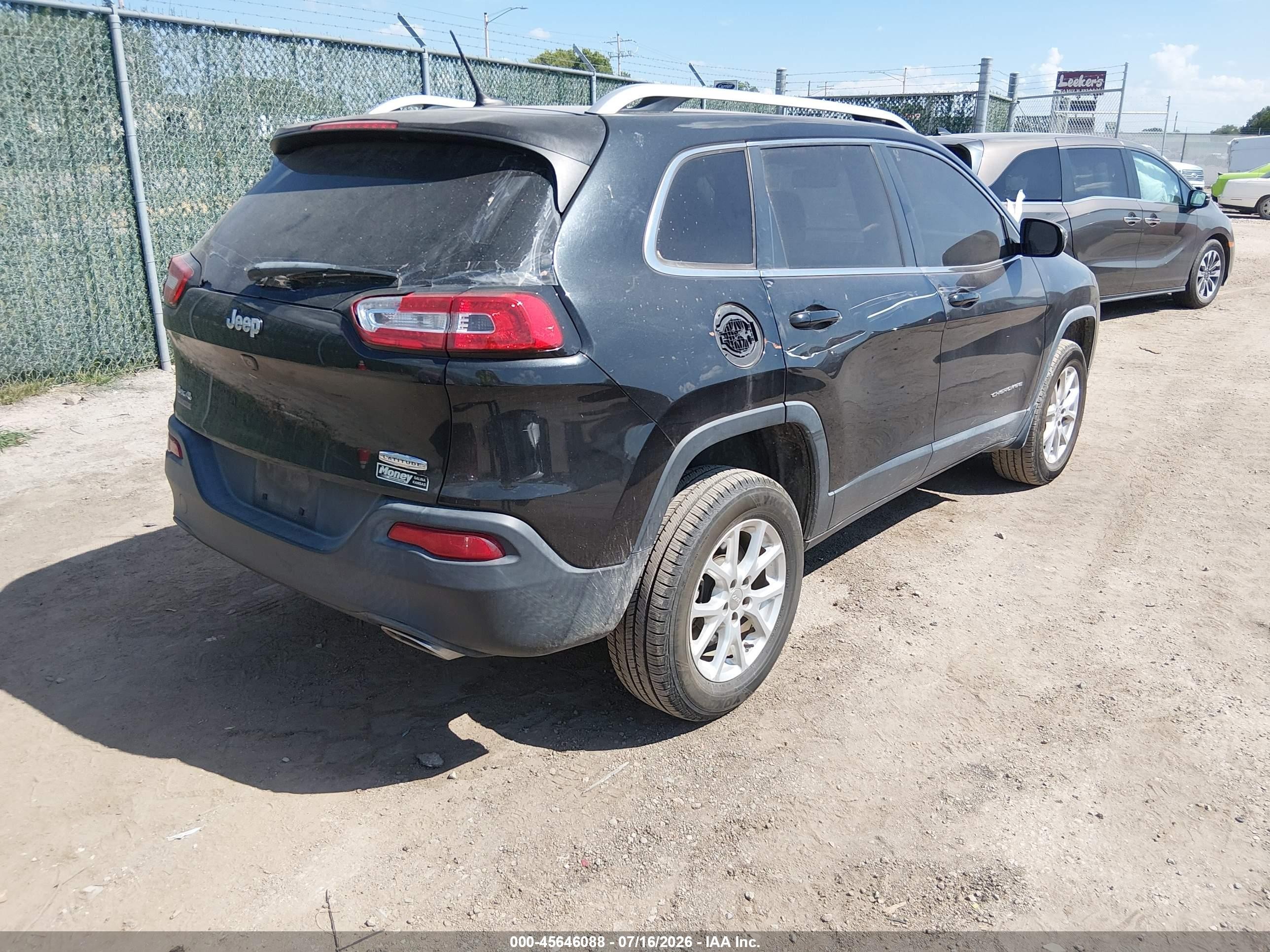 2015 Jeep Cherokee Latitude Black vin: 1C4PJMCS0FW726155