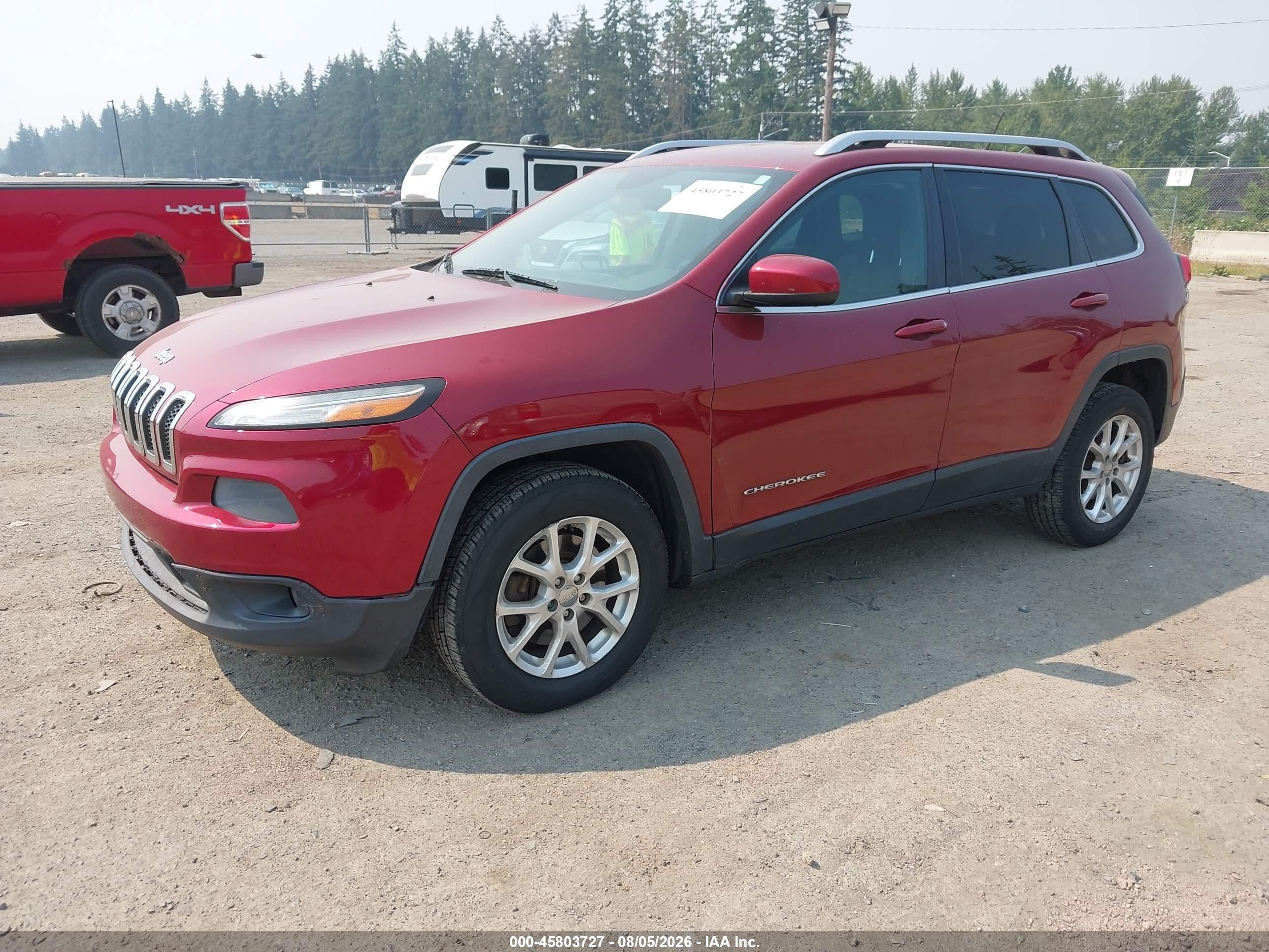 2014 Jeep Cherokee Latitude Red vin: 1C4PJMCS1EW252151