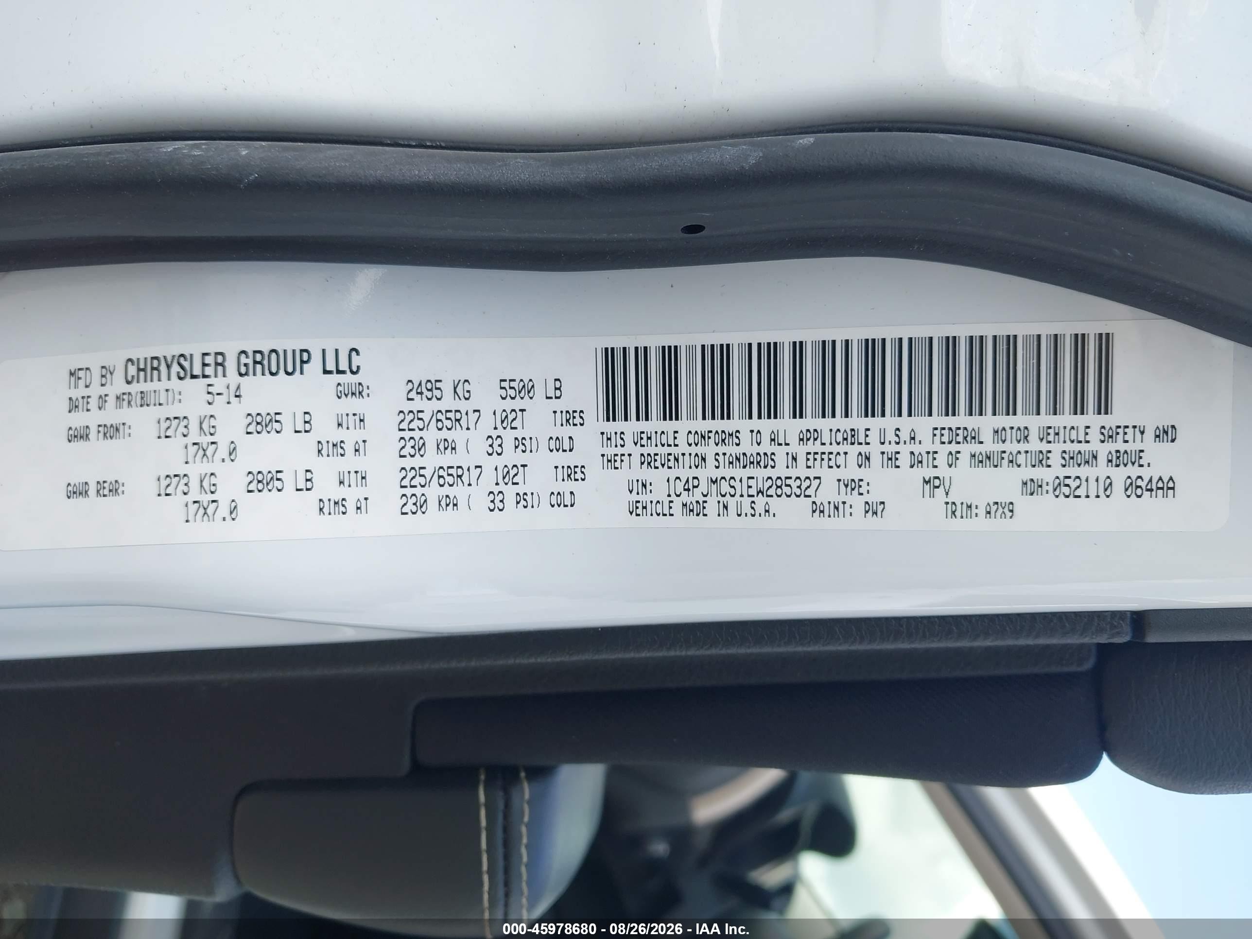 2014 Jeep Cherokee Latitude White vin: 1C4PJMCS1EW285327