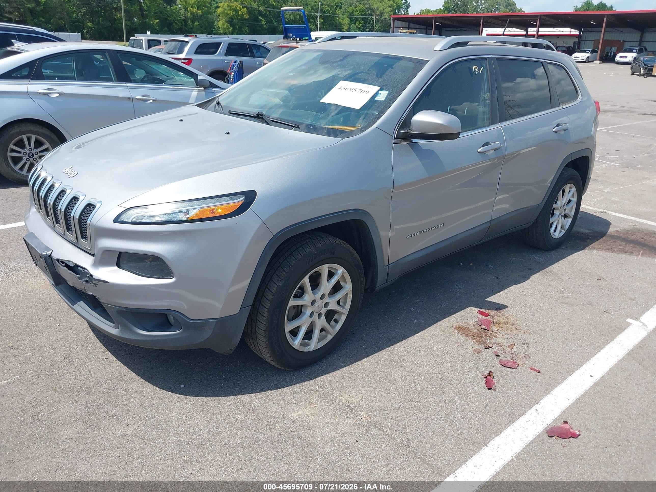 2015 Jeep Cherokee Latitude Серый vin: 1C4PJMCS1FW525087