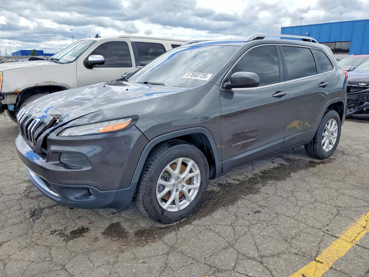 2015 Jeep Cherokee Latitude Gray vin: 1C4PJMCS1FW787756