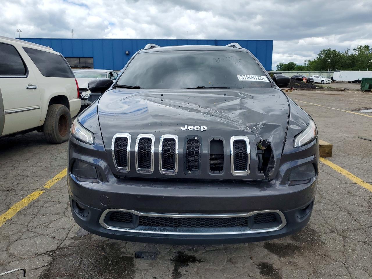 2015 Jeep Cherokee Latitude Gray vin: 1C4PJMCS1FW787756