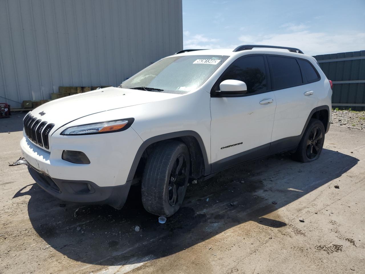 2015 Jeep Cherokee Latitude White vin: 1C4PJMCS5FW750659 Damage: Left Front Door, Heavy Scratch, 1 To 2 Inches