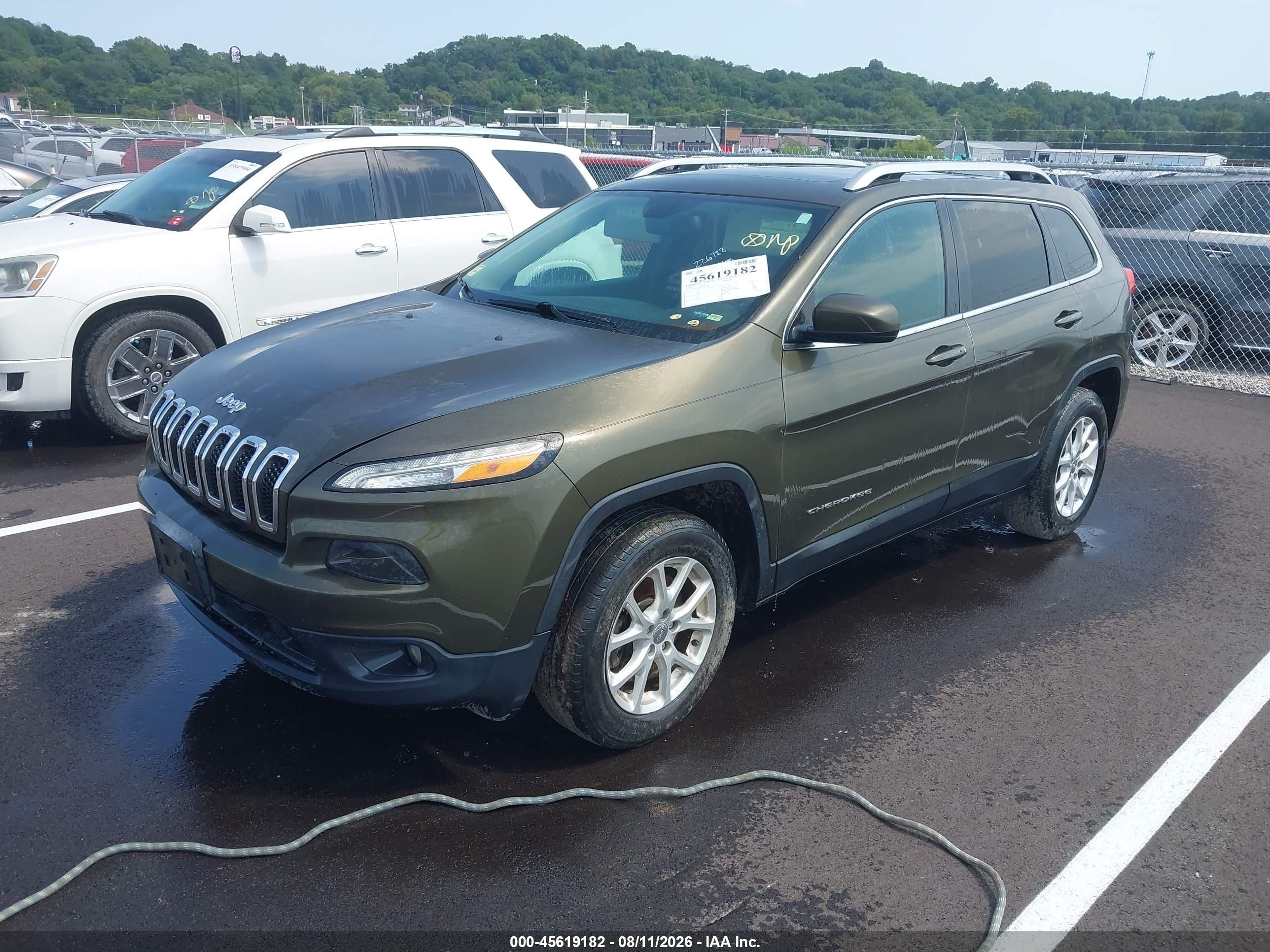 2014 Jeep Cherokee Latitude Зеленый vin: 1C4PJMCS6EW226788