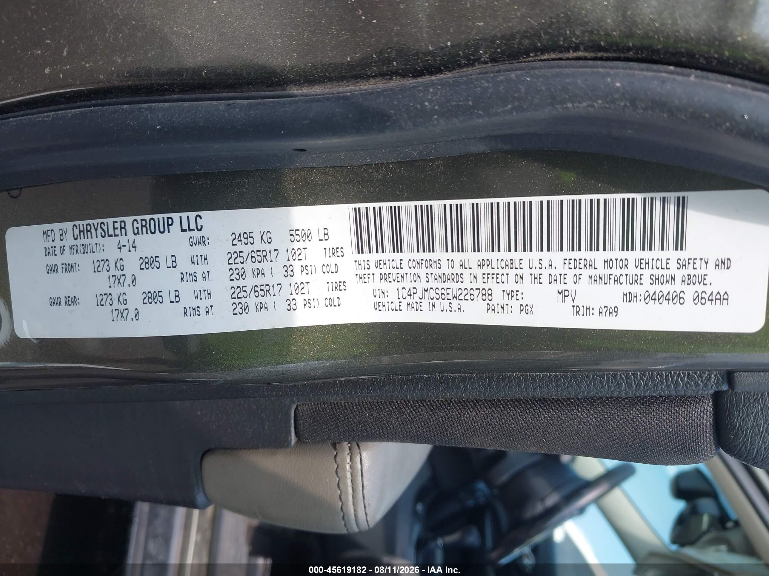 2014 Jeep Cherokee Latitude Зеленый vin: 1C4PJMCS6EW226788