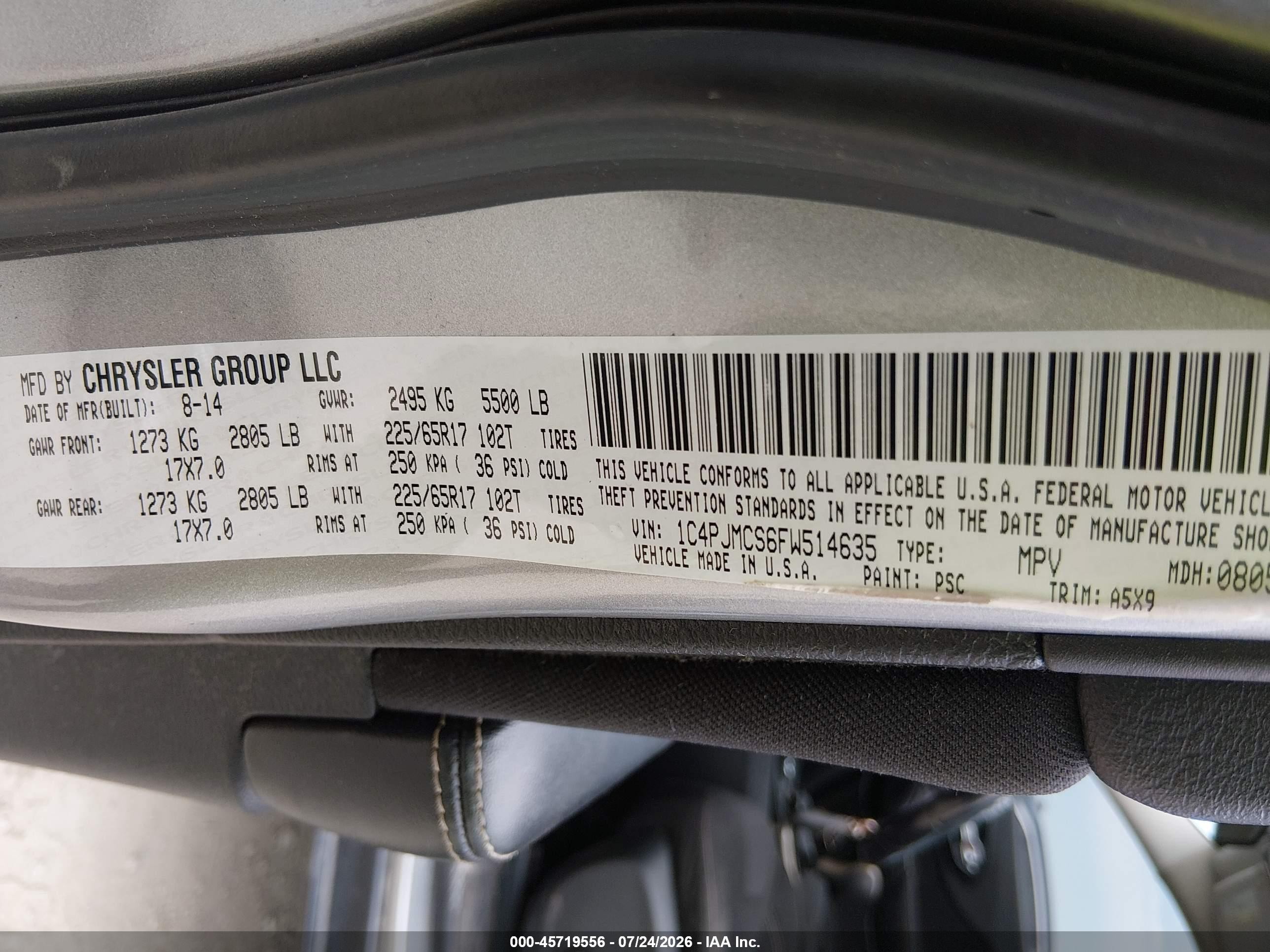 2015 Jeep Cherokee Latitude Silver vin: 1C4PJMCS6FW514635