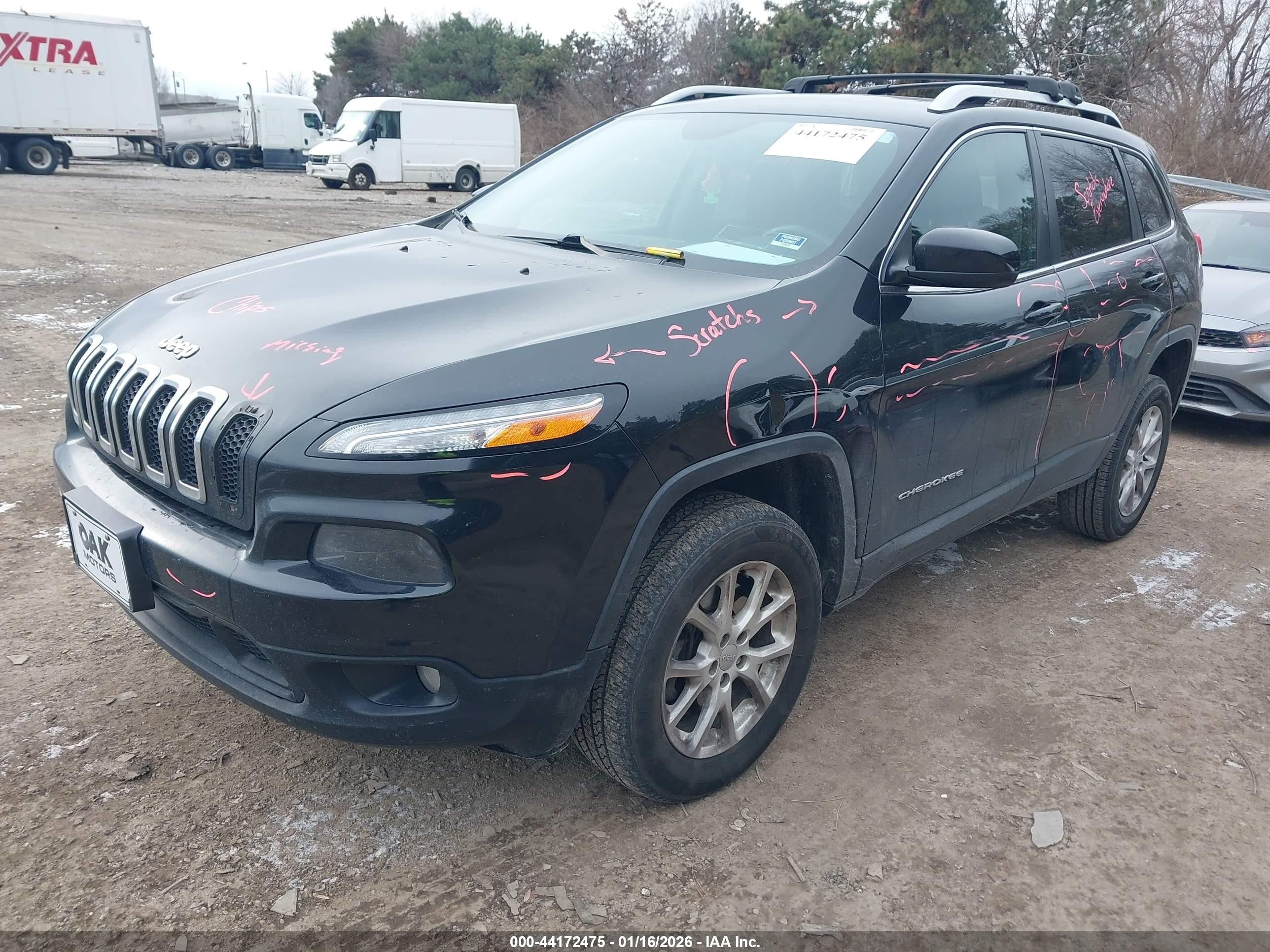 2015 Jeep Cherokee Latitude Black vin: 1C4PJMCS6FW577380