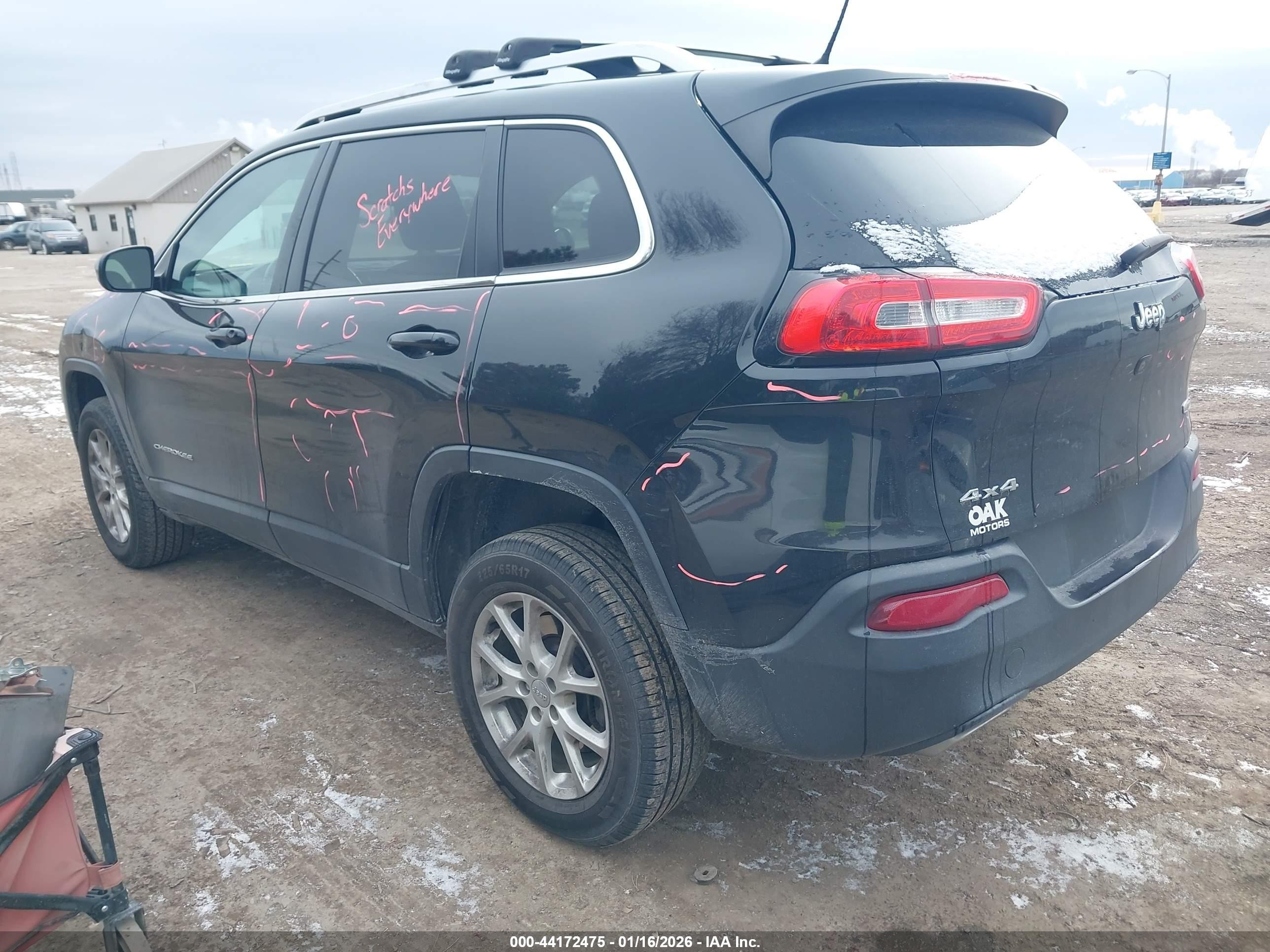 2015 Jeep Cherokee Latitude Black vin: 1C4PJMCS6FW577380