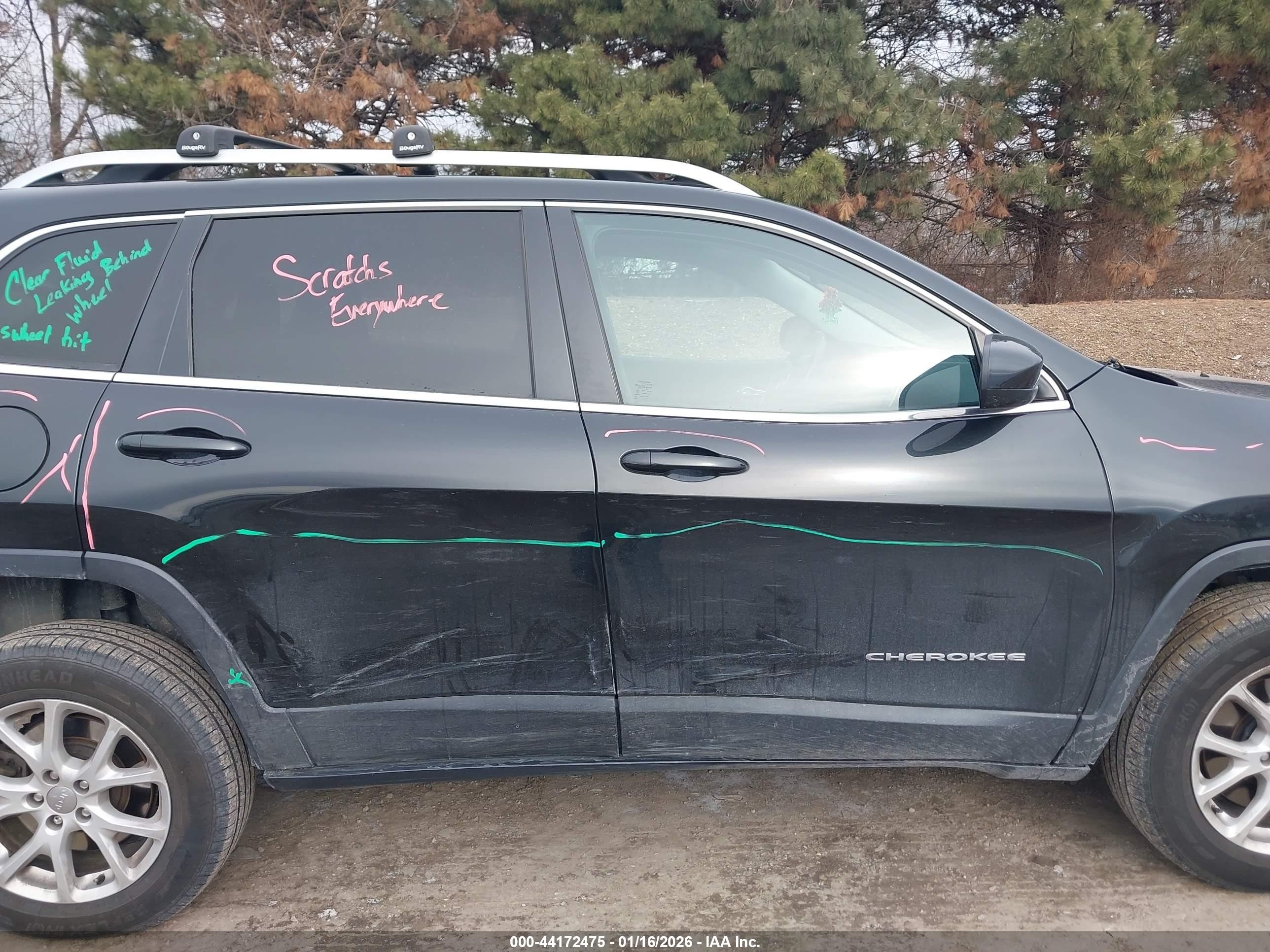 2015 Jeep Cherokee Latitude Black vin: 1C4PJMCS6FW577380