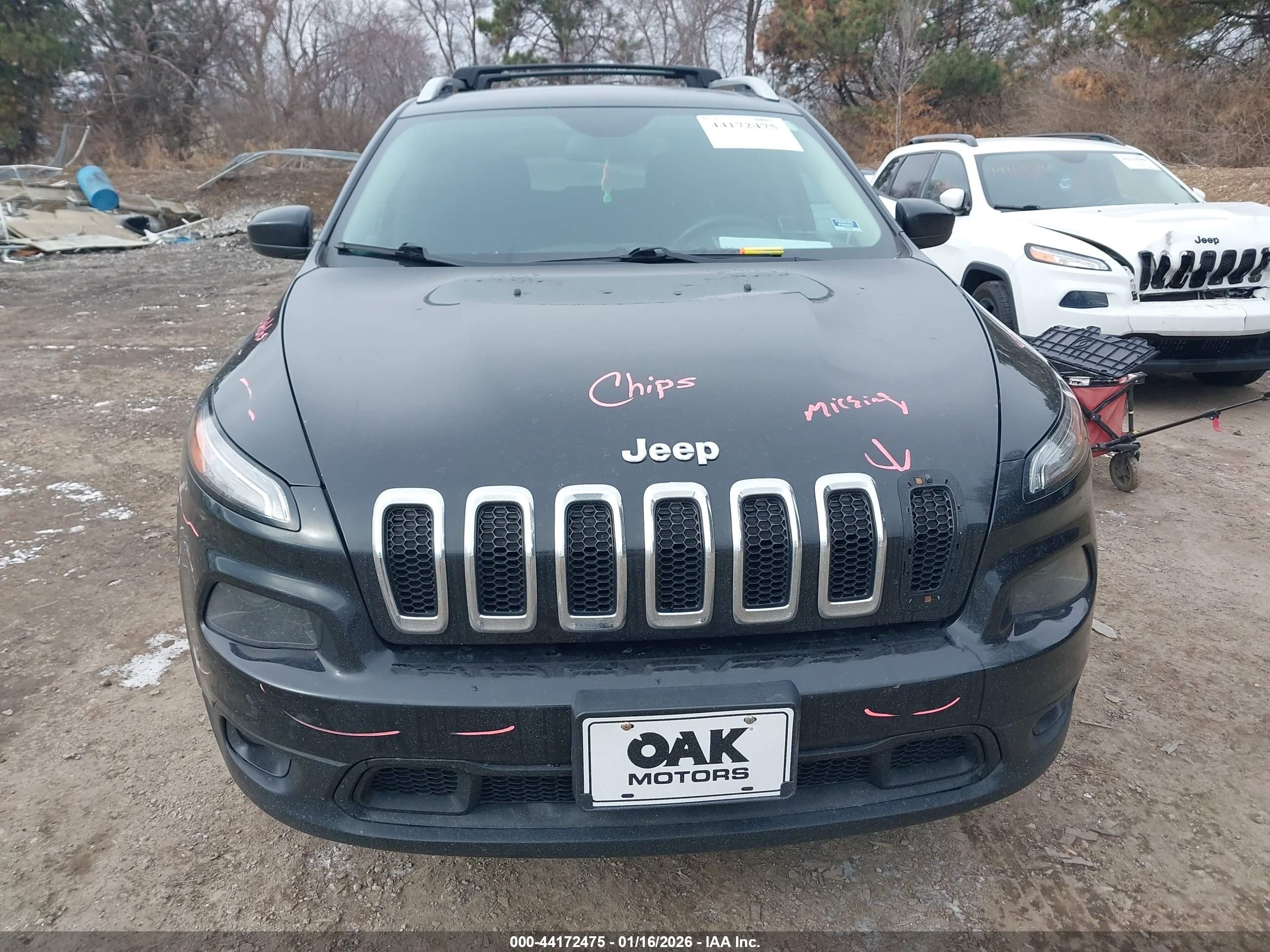 2015 Jeep Cherokee Latitude Black vin: 1C4PJMCS6FW577380