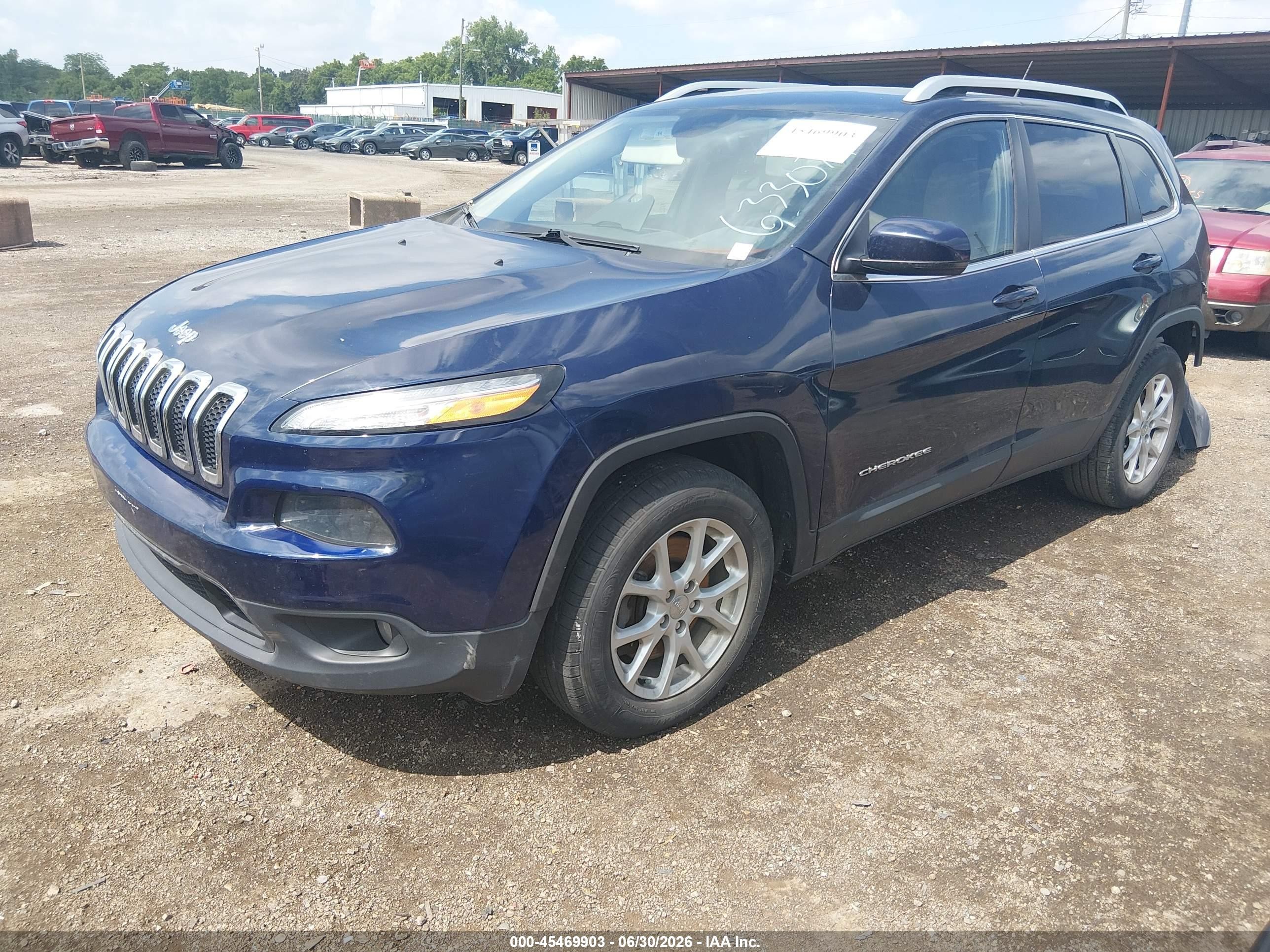 2015 Jeep Cherokee Latitude Dark Blue vin: 1C4PJMCS6FW633074