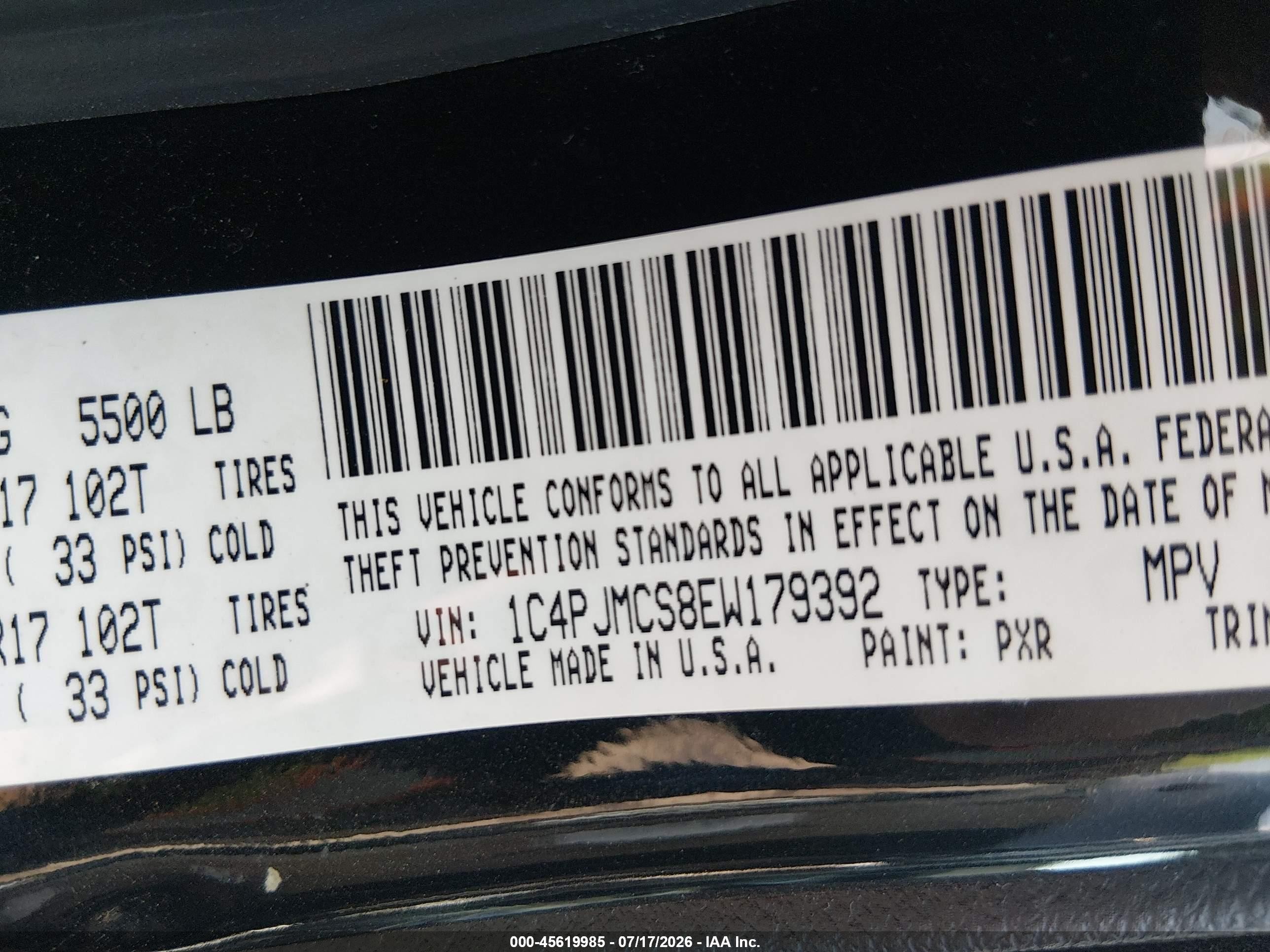 2014 Jeep Cherokee Latitude Black vin: 1C4PJMCS8EW179392